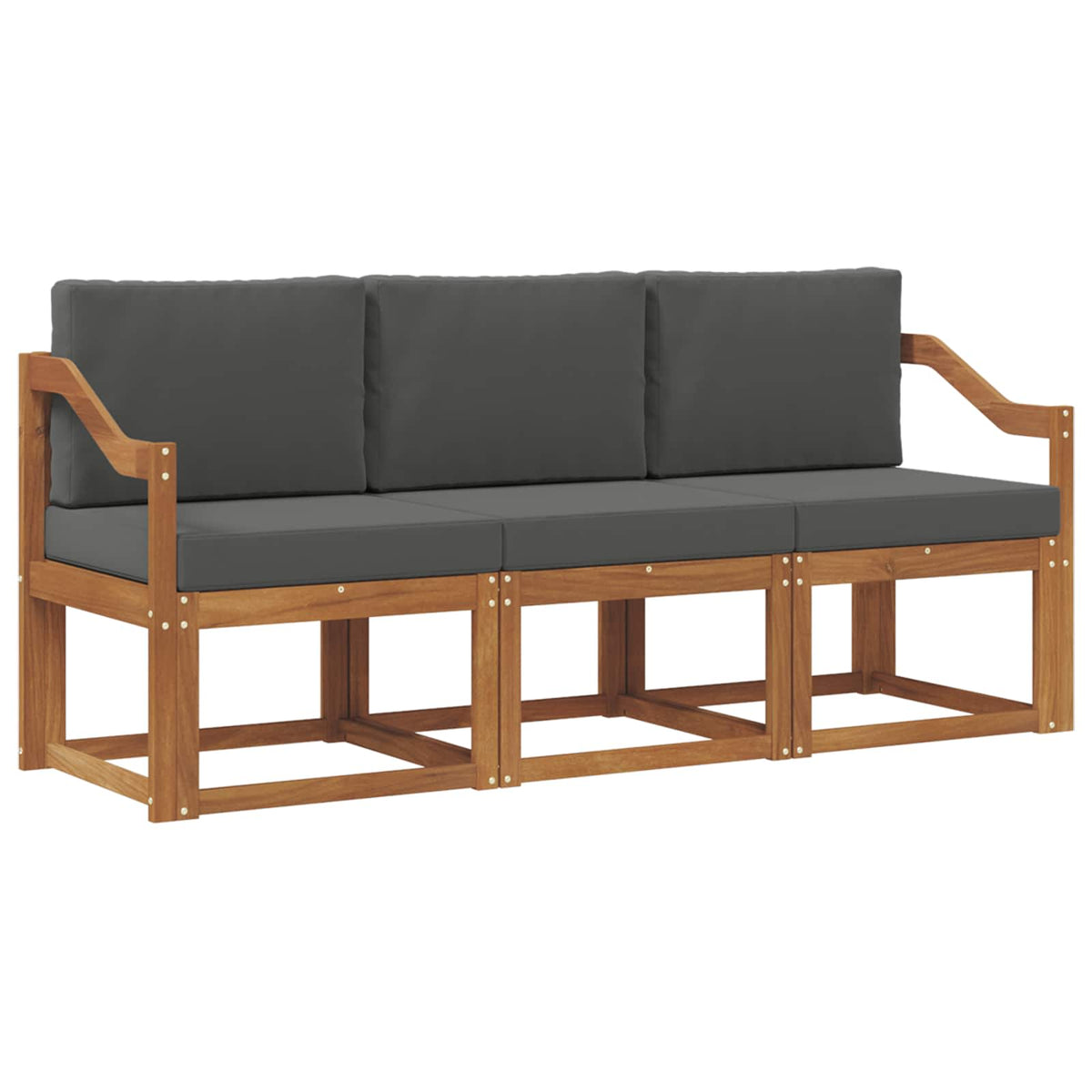 Outdoor-Sofagarnitur 3 stk. Natur und Anthrazit