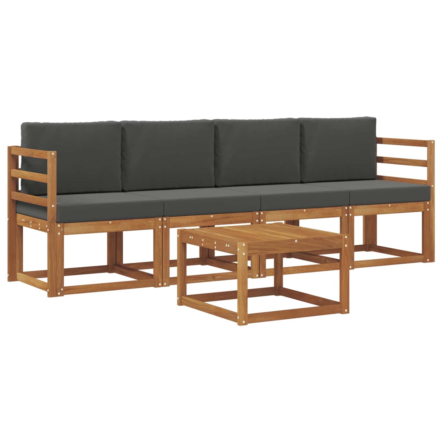 Outdoor-Sofagarnitur 5 stk. Natur und Anthrazit