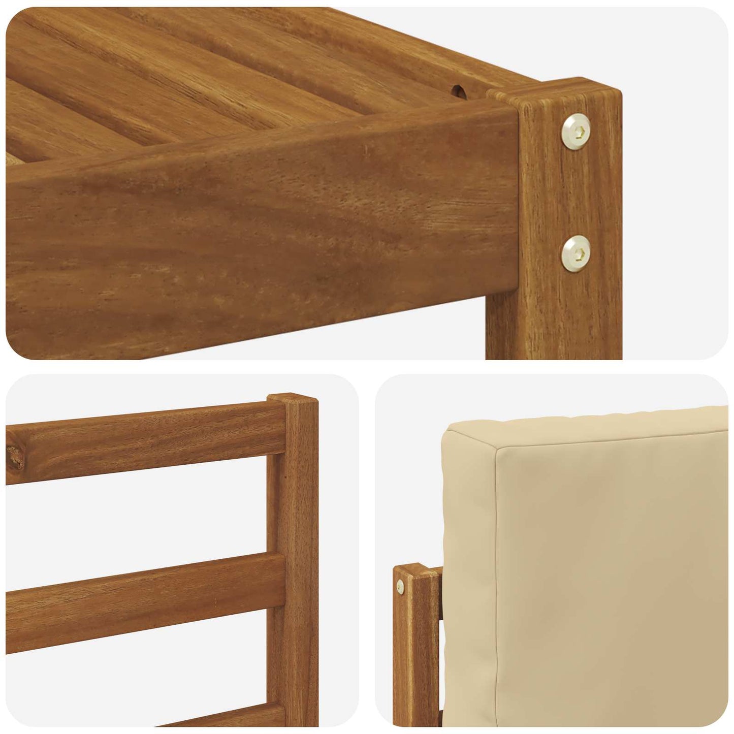 Outdoor-Sofagarnitur 6 stk. Natur und Beige