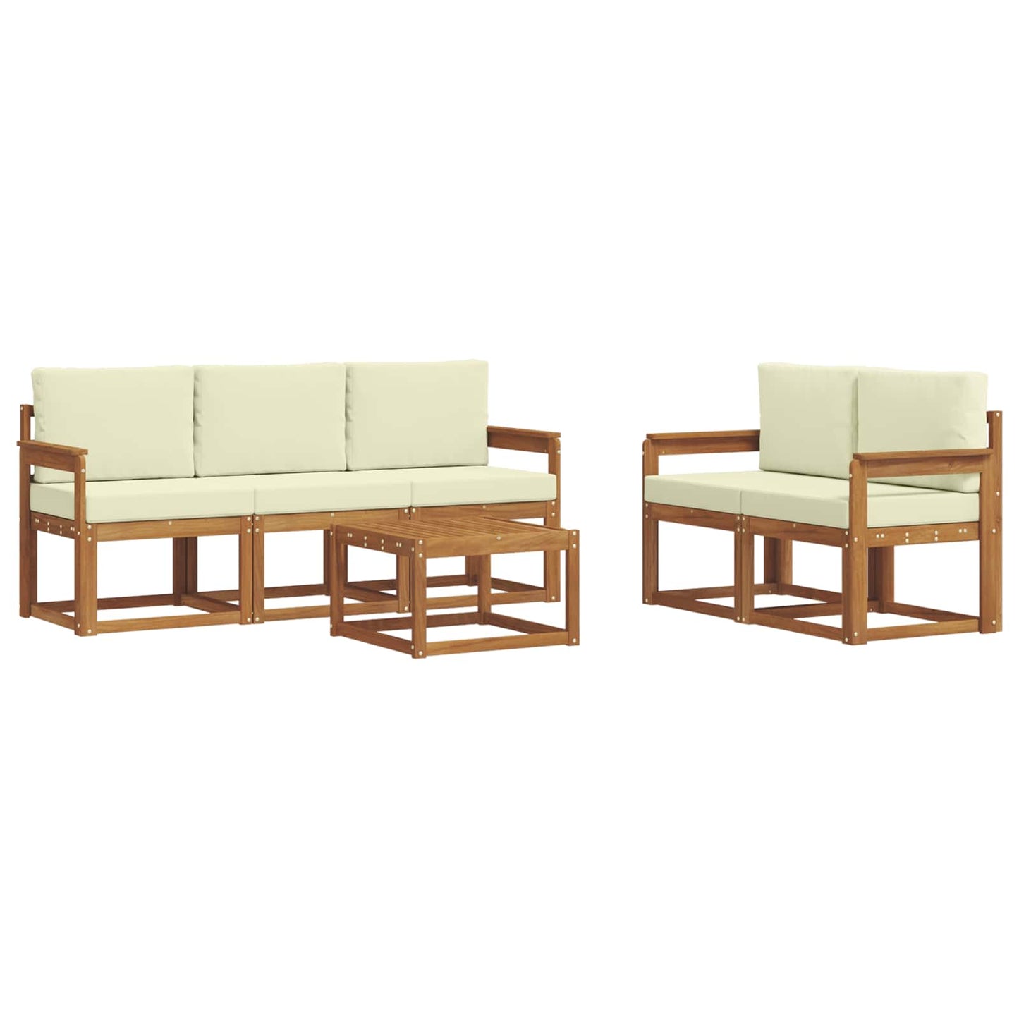 Outdoor-Sofagarnitur 6 stk. Natur und Creme