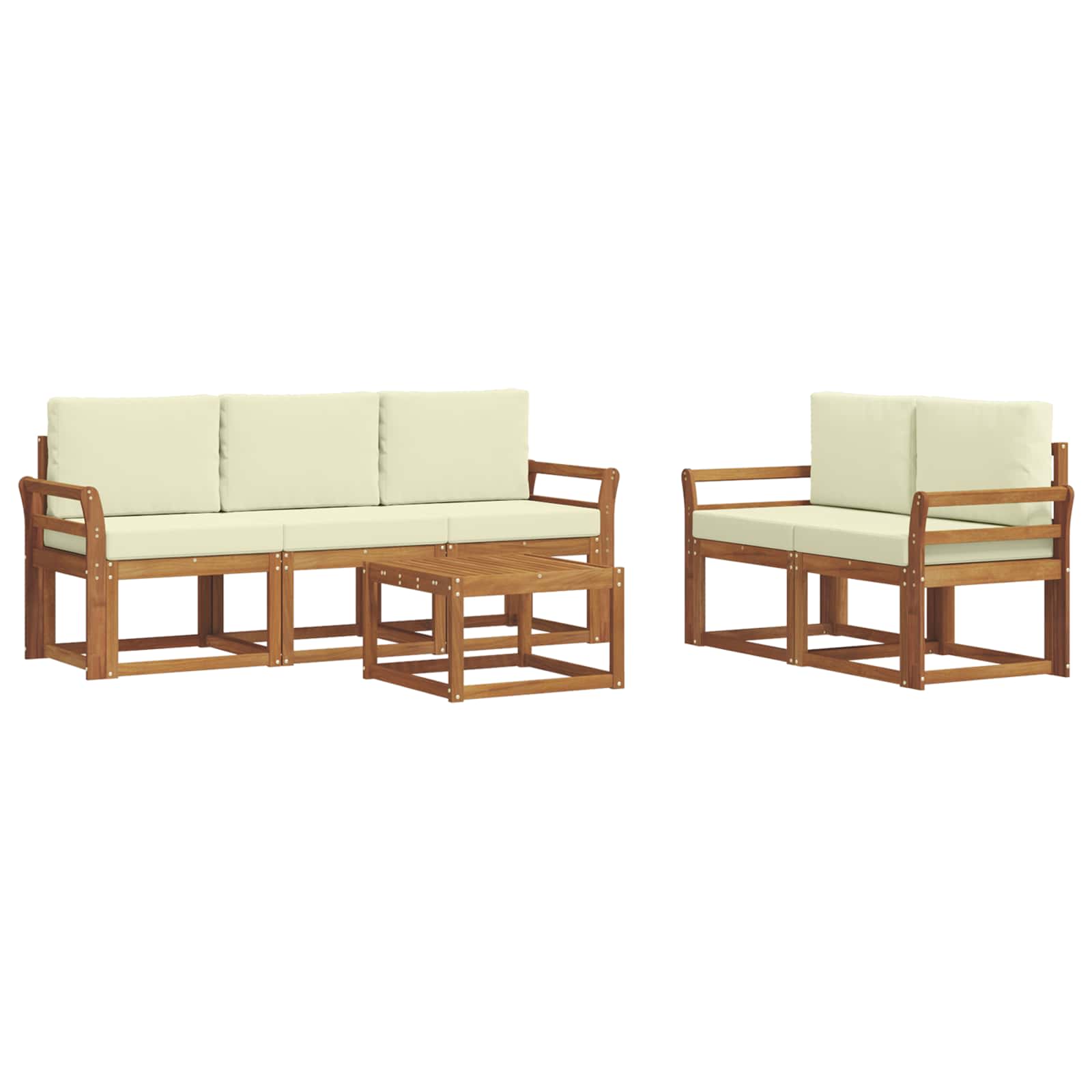 Outdoor-Sofagarnitur 6 stk. Natur und Creme