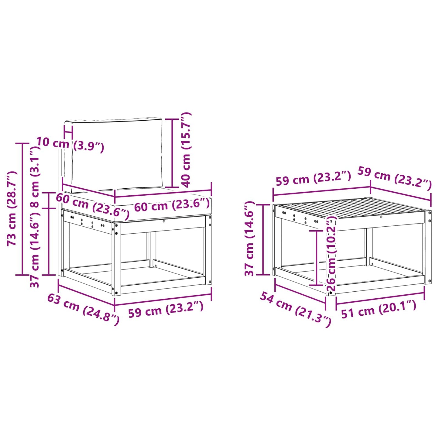 Outdoor-Sofagarnitur 6 stk. Natur und Creme
