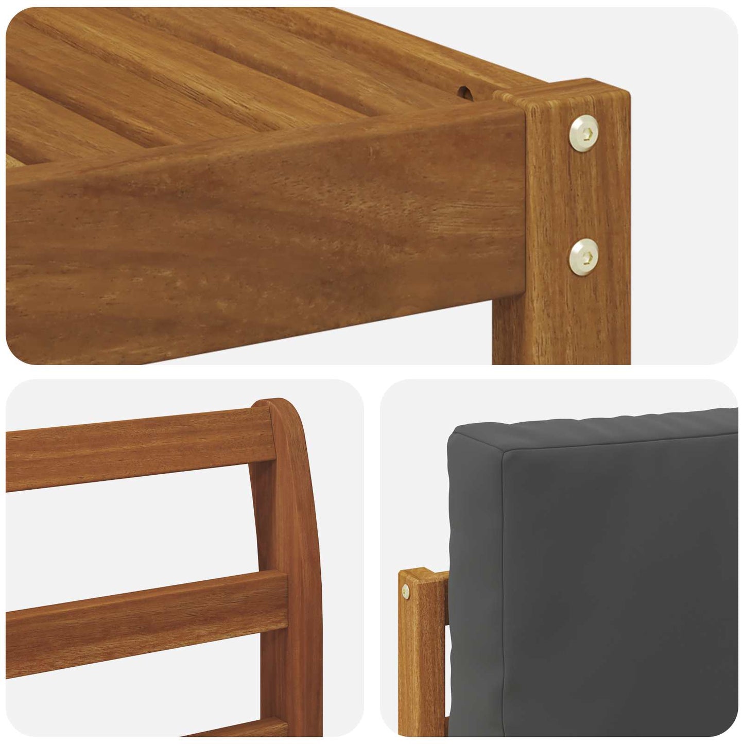 Outdoor-Sofagarnitur 6 stk. Natur und Anthrazit