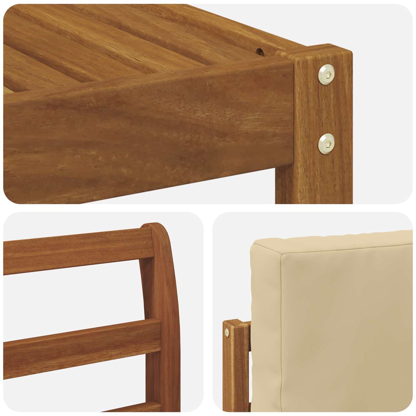 Outdoor-Sofagarnitur 6 stk. Natur und Beige