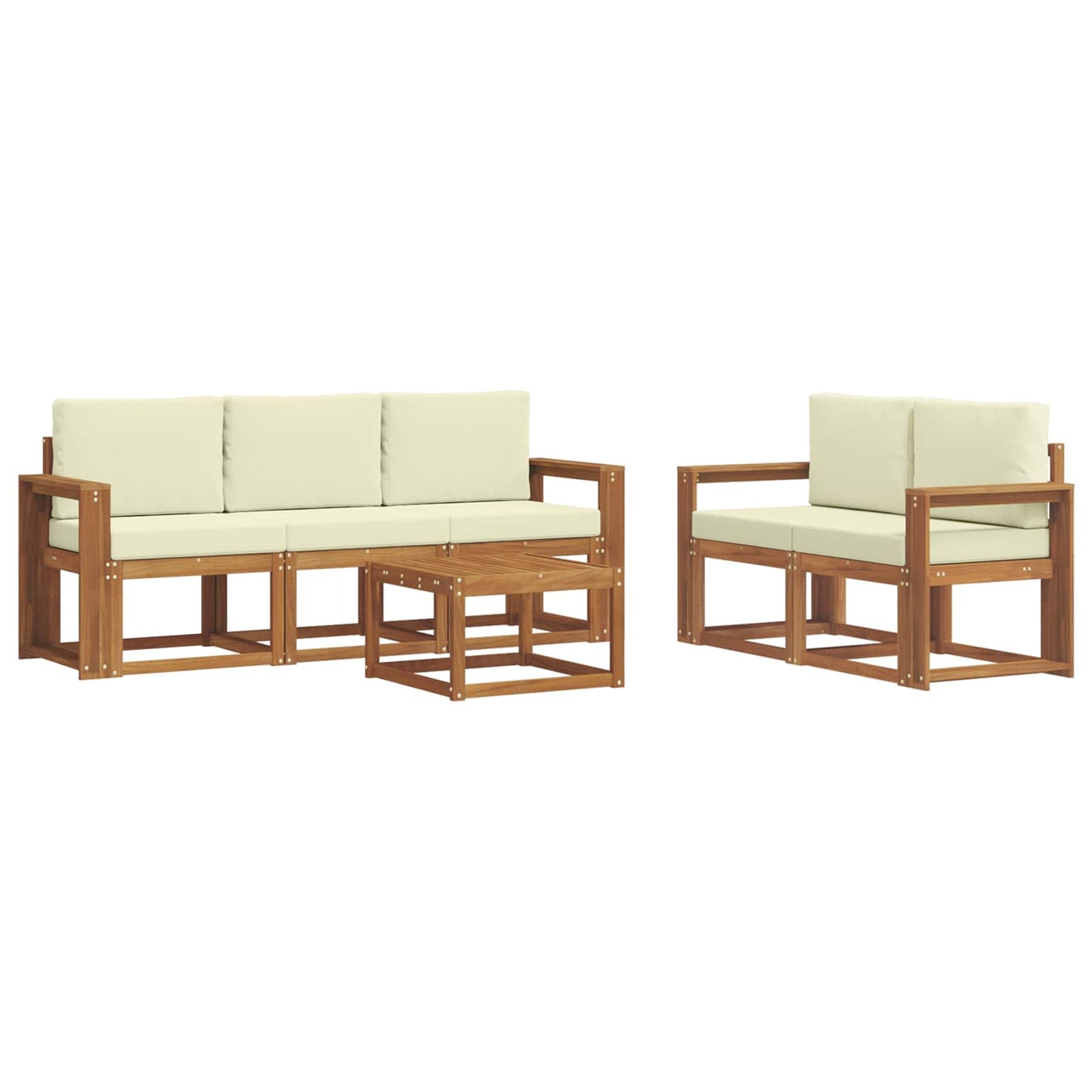 Outdoor-Sofagarnitur 6 stk. Natur und Creme