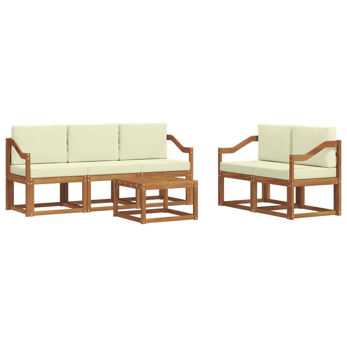 Outdoor-Sofagarnitur 6 stk. Natur und Creme