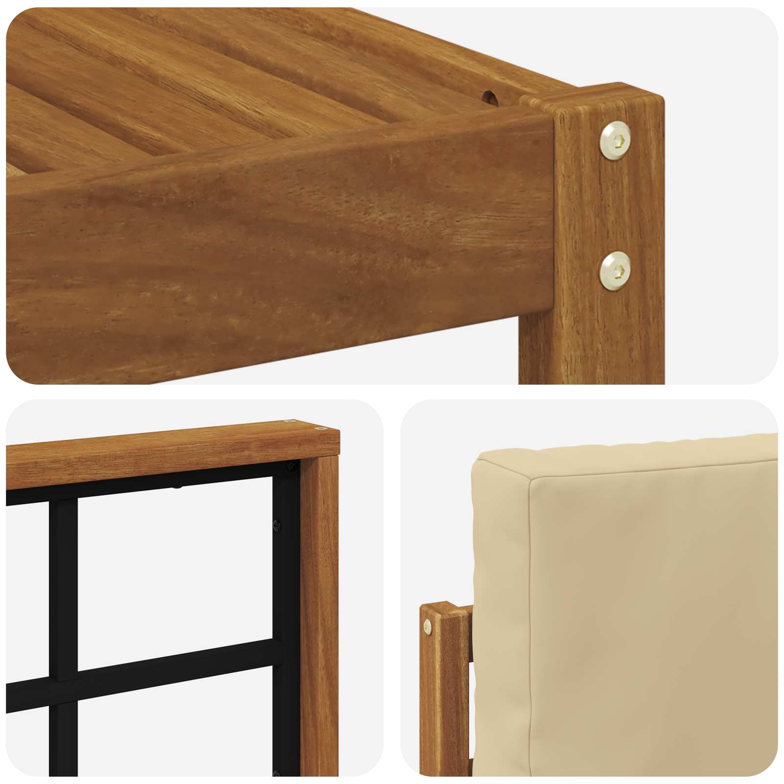 Outdoor-Sofagarnitur 7 stk. Natur und Beige