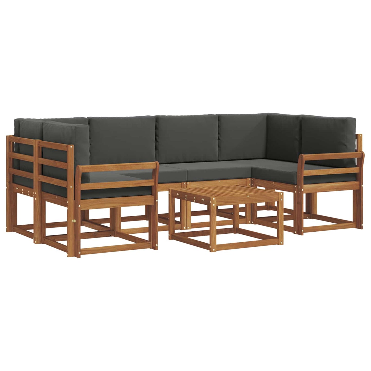 Outdoor-Sofagarnitur 7 stk. Natur und Anthrazit