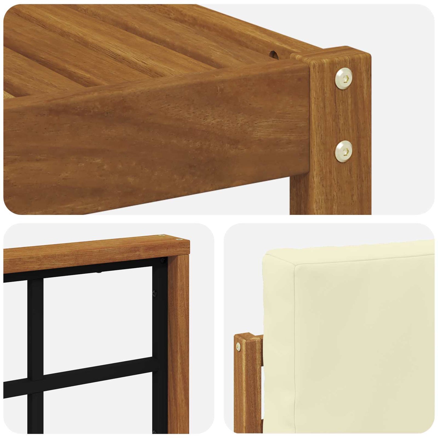 Outdoor-Sofagarnitur 7 stk. Natur und Creme