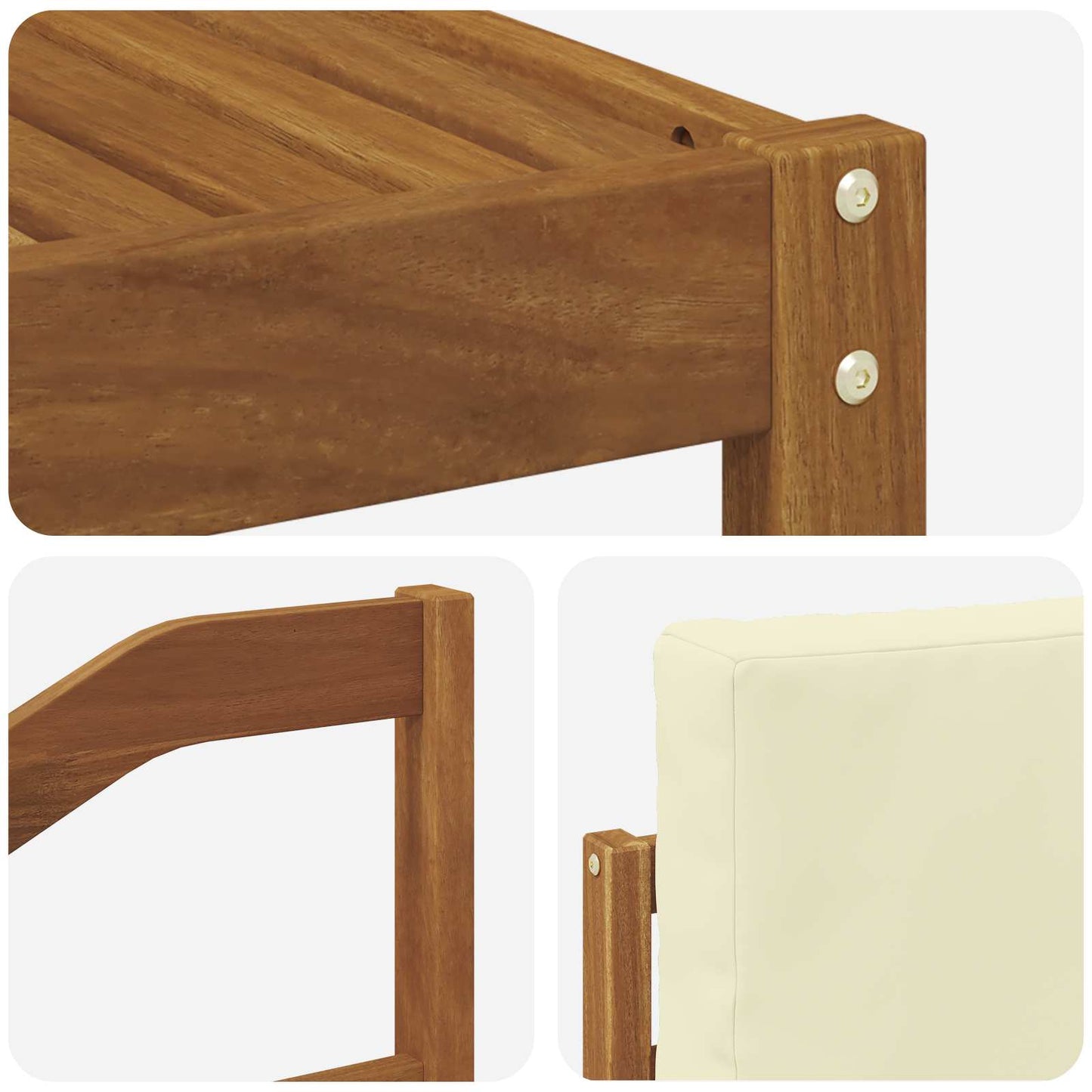 Outdoor-Sofagarnitur 7 stk. Natur und Creme