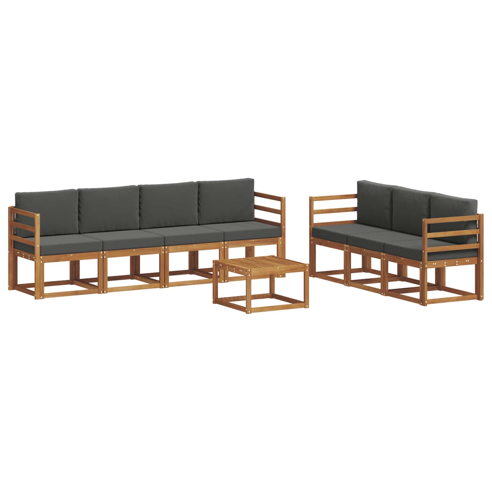 Outdoor-Sofagarnitur 8 stk. Natur und Anthrazit