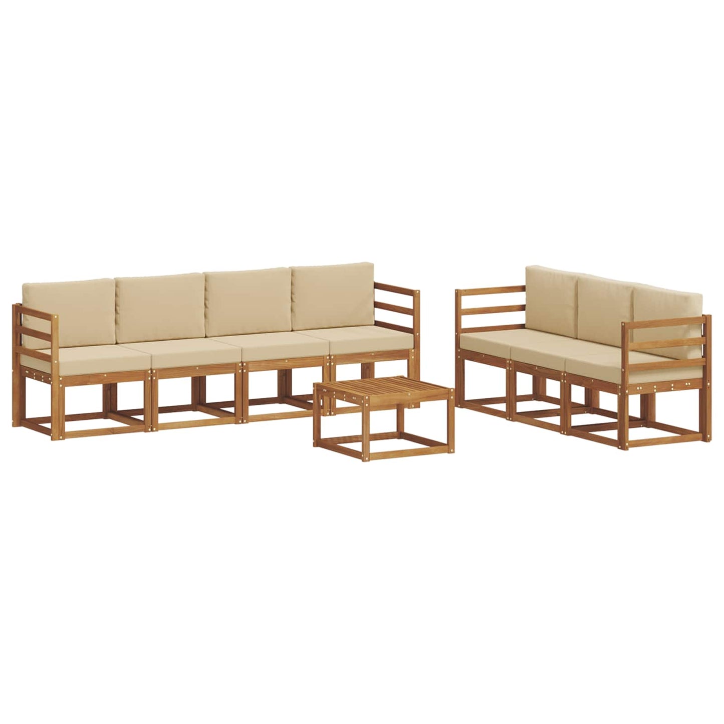 Outdoor-Sofagarnitur 8 stk. Natur und Beige