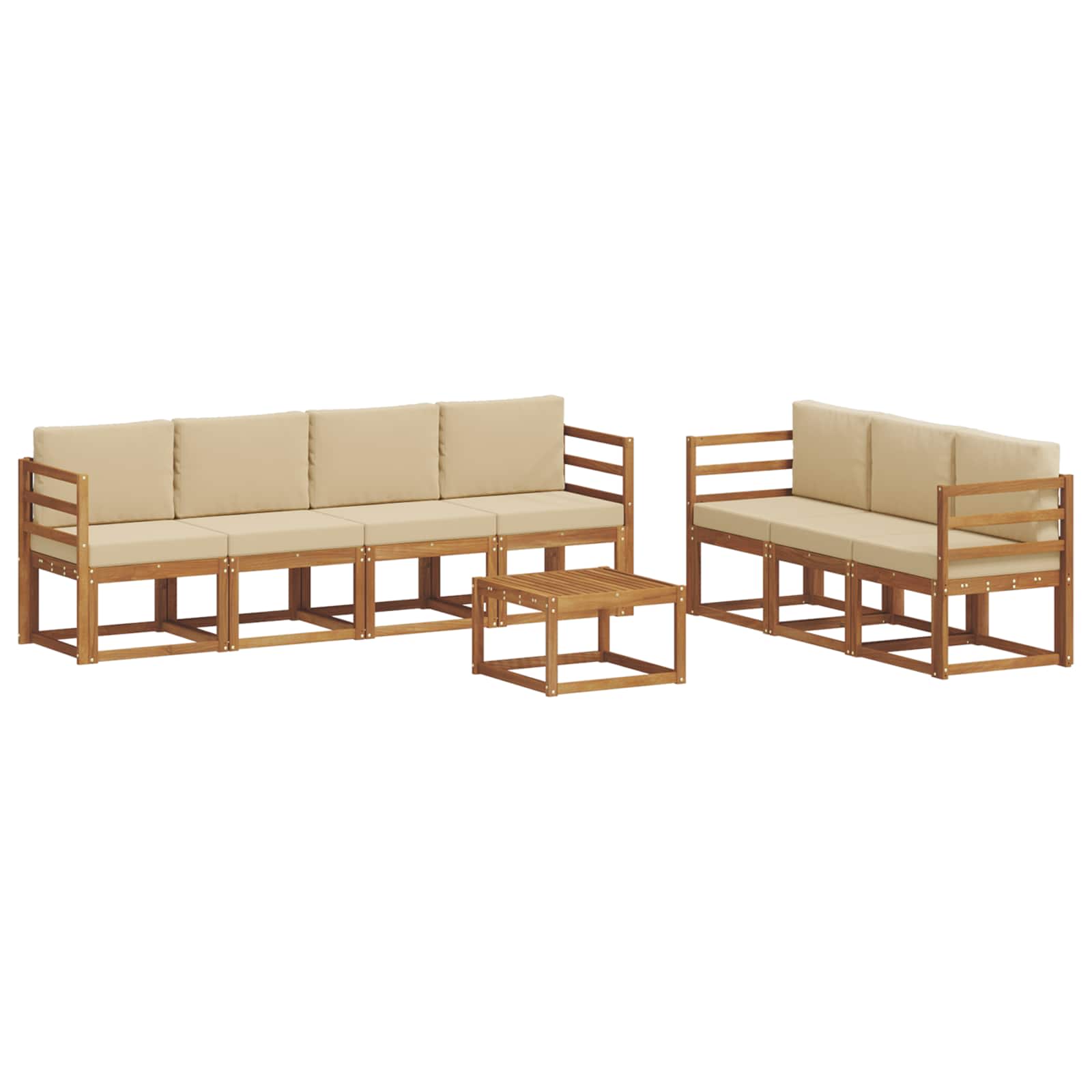 Outdoor-Sofagarnitur 8 stk. Natur und Beige