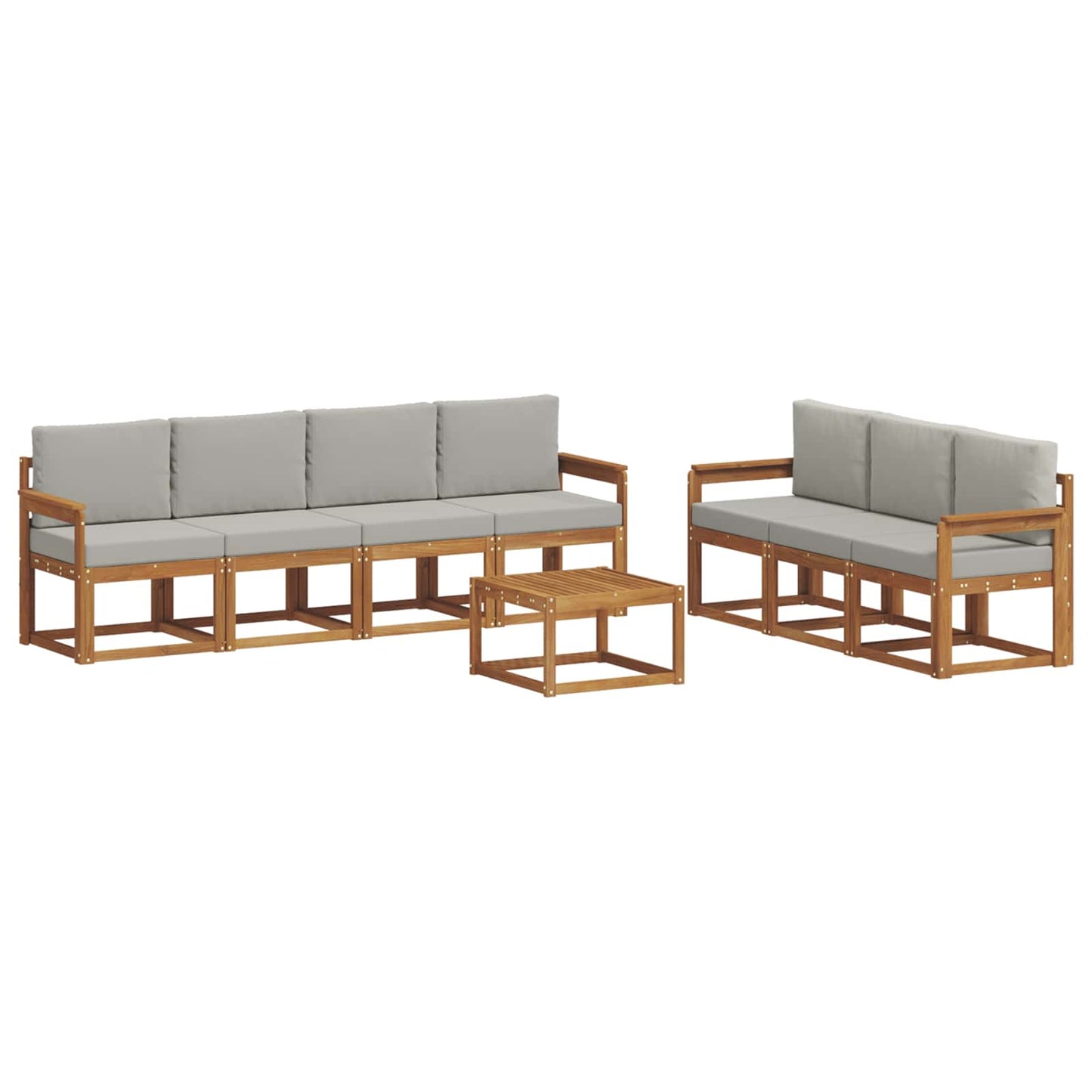 Outdoor-Sofagarnitur mit Kissen 8 pcs Natürlich und Hellgrau