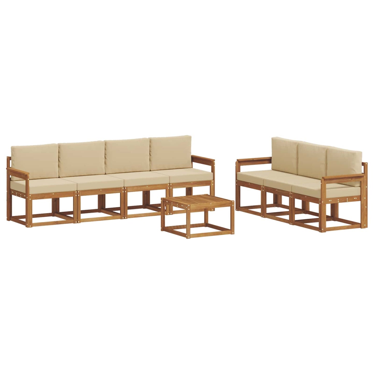 Outdoor-Sofagarnitur 8 stk. Natur und Beige