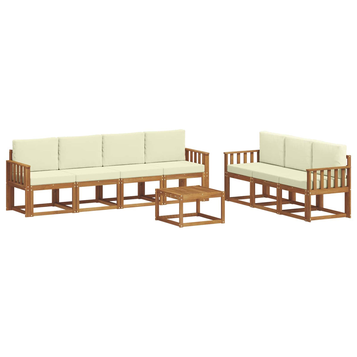 Outdoor-Sofagarnitur 8 stk. Natur und Creme