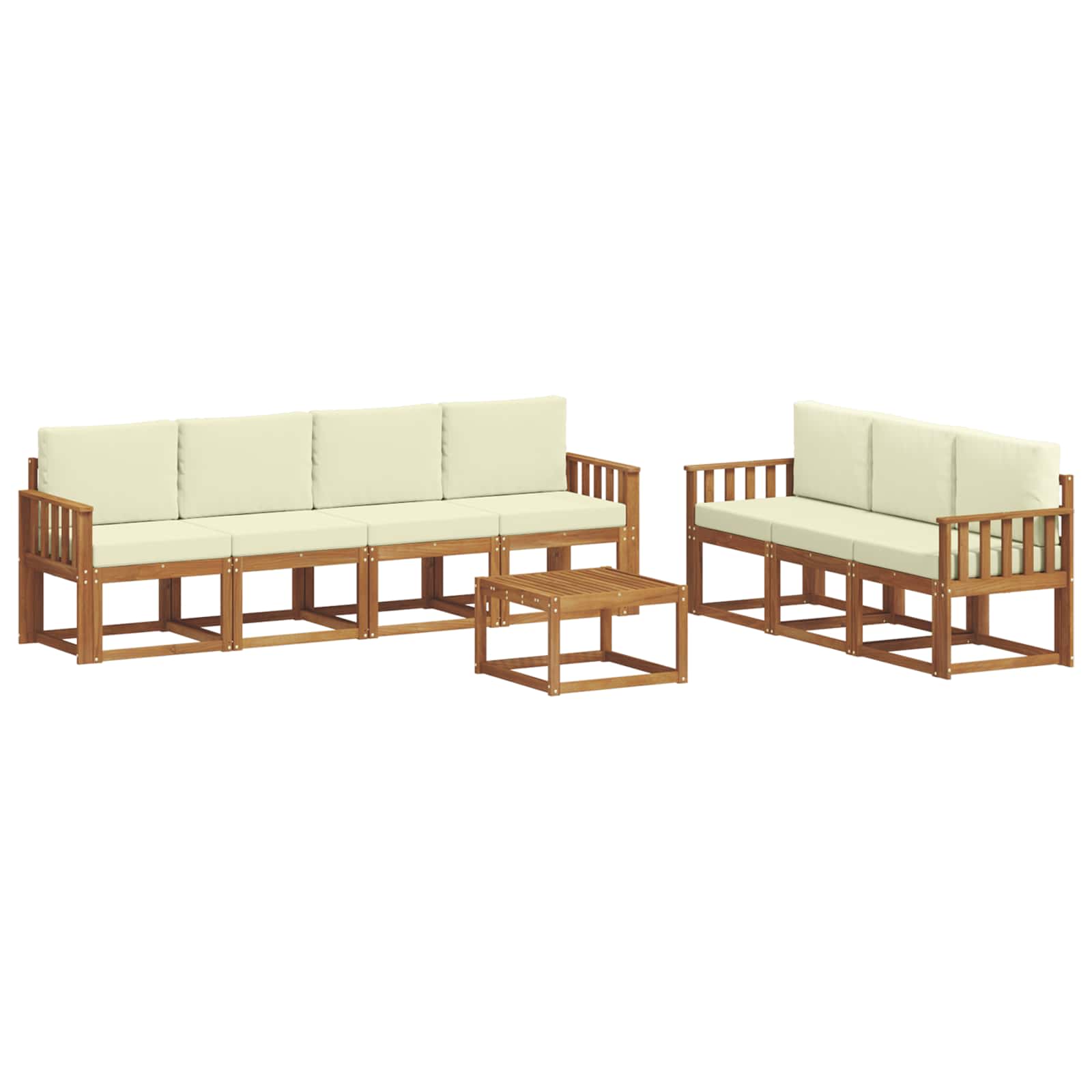 Outdoor-Sofagarnitur 8 stk. Natur und Creme