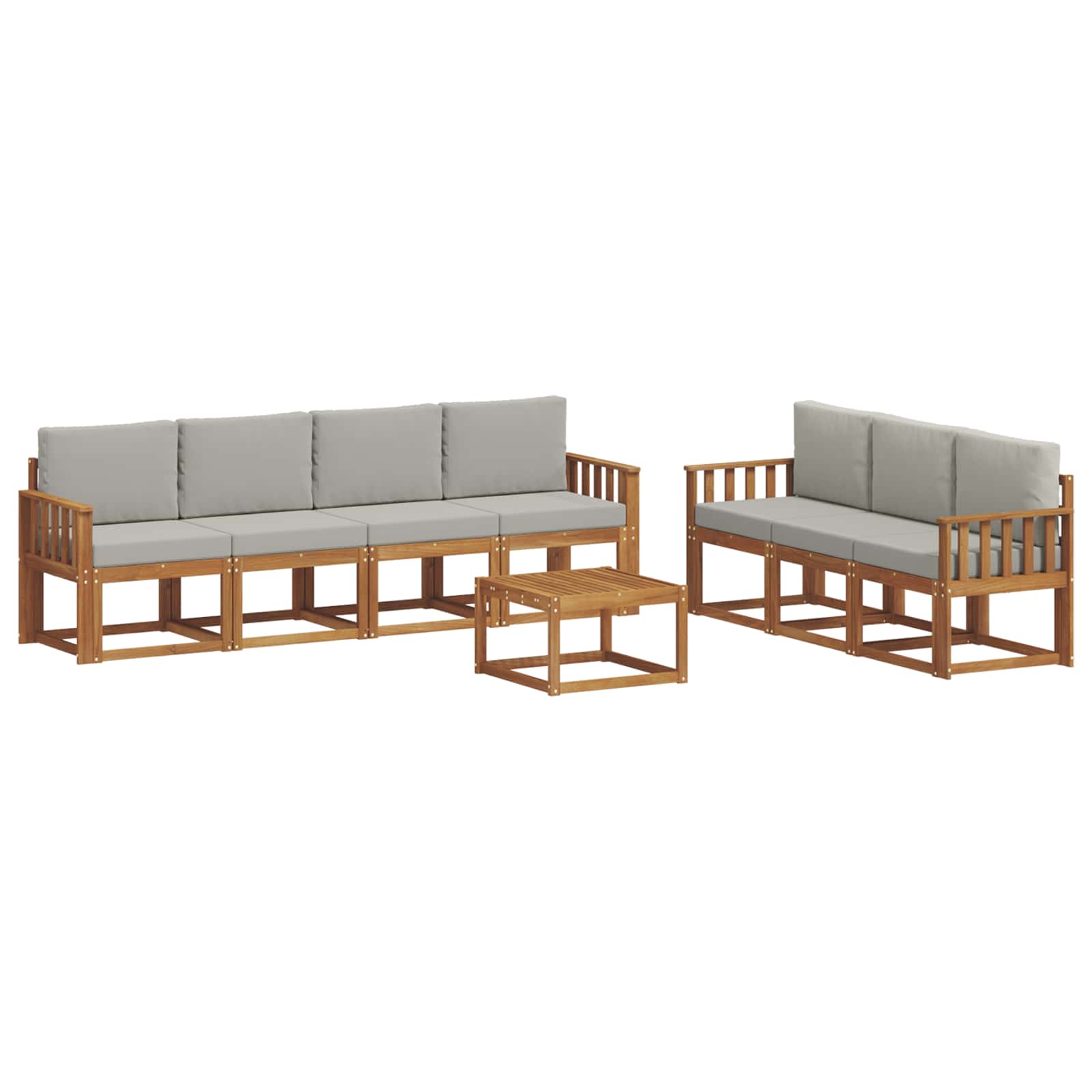Outdoor-Sofagarnitur mit Kissen 8 pcs Natürlich und Hellgrau