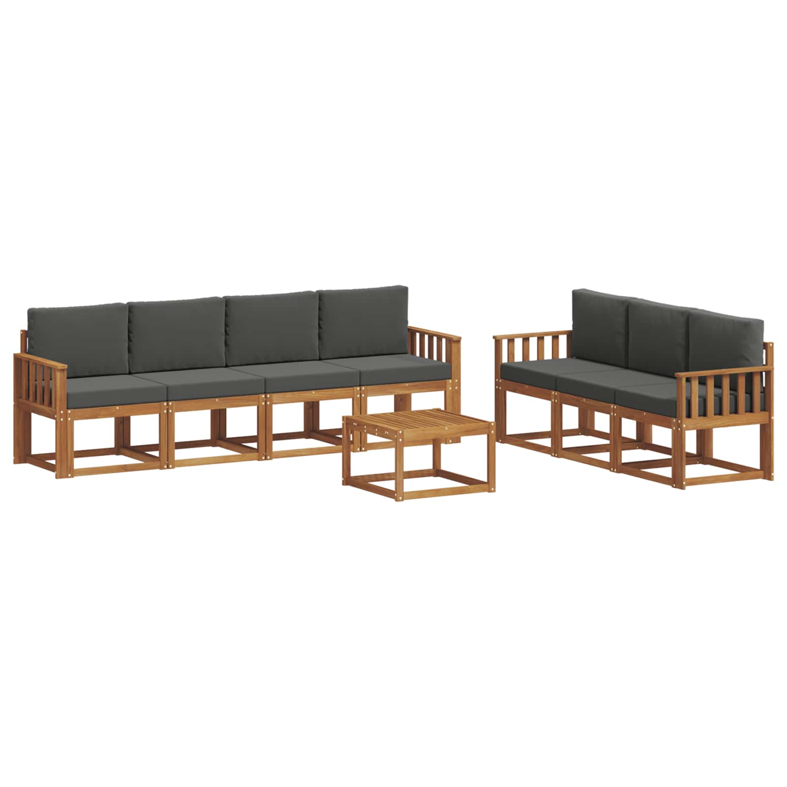 Outdoor-Sofagarnitur 8 stk. Natur und Anthrazit