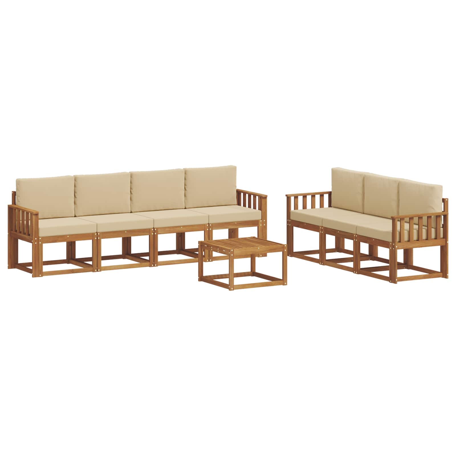 Outdoor-Sofagarnitur 8 stk. Natur und Beige