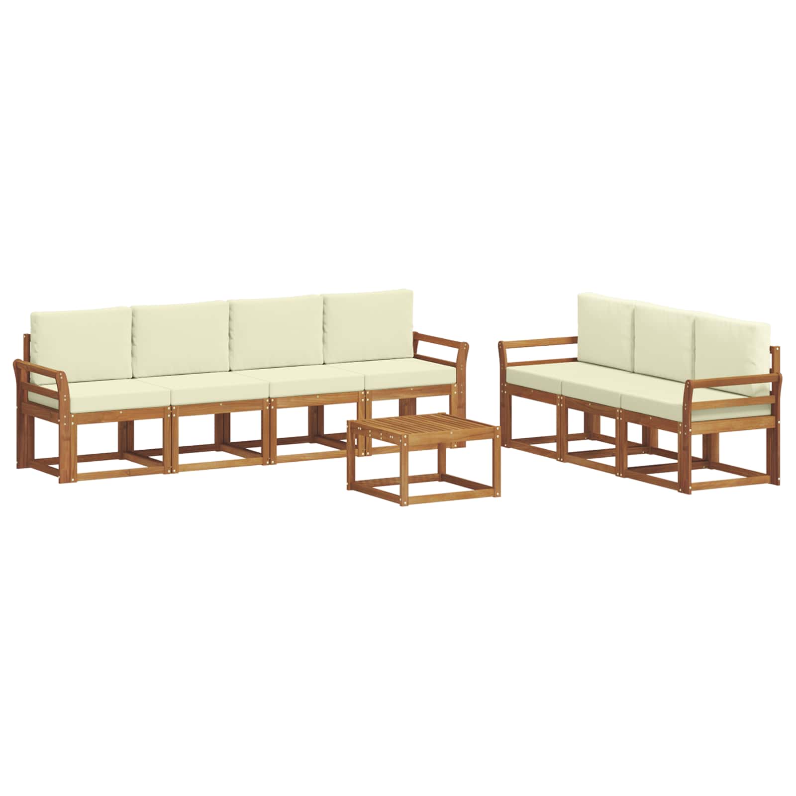 Outdoor-Sofagarnitur 8 stk. Natur und Creme