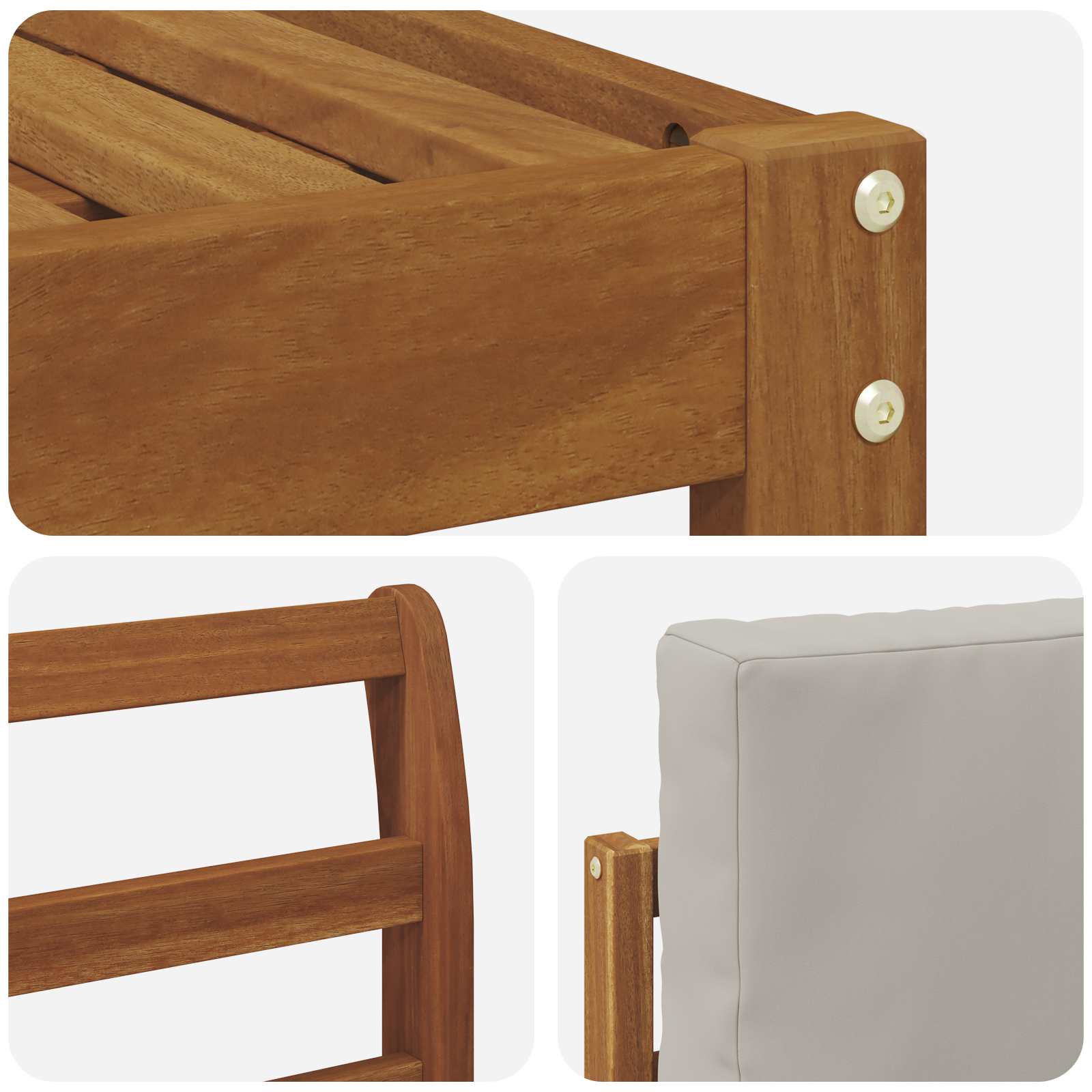 Outdoor-Sofagarnitur mit Kissen 8 pcs Natürlich und Hellgrau