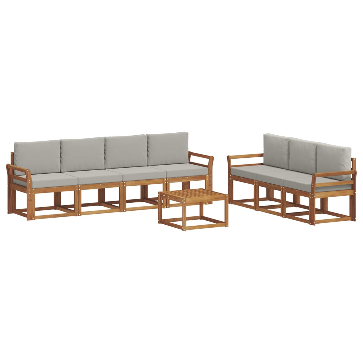 Outdoor-Sofagarnitur mit Kissen 8 pcs Natürlich und Hellgrau