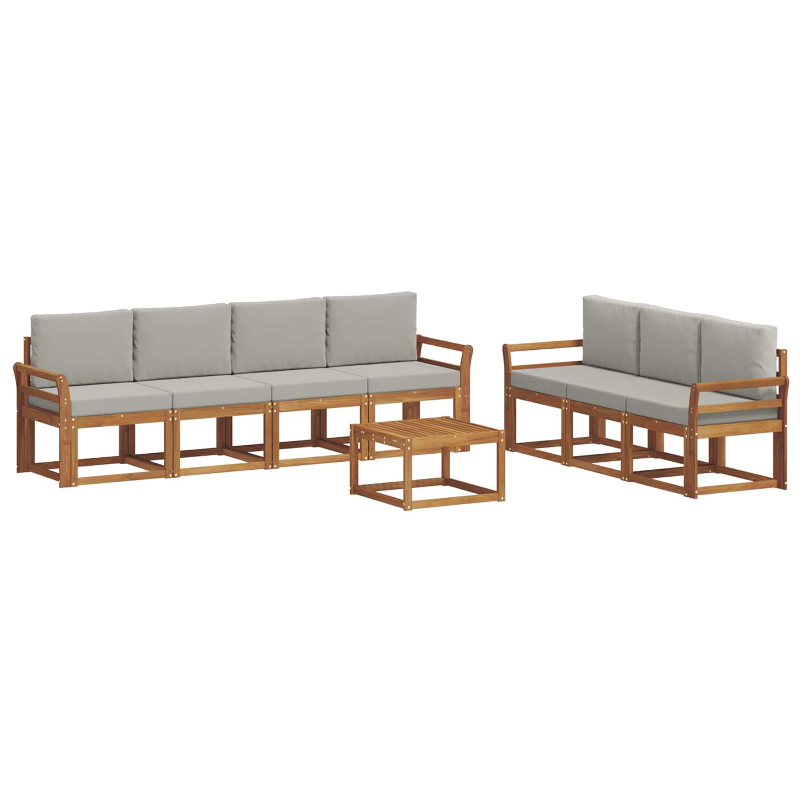 Outdoor-Sofagarnitur mit Kissen 8 pcs Natürlich und Hellgrau
