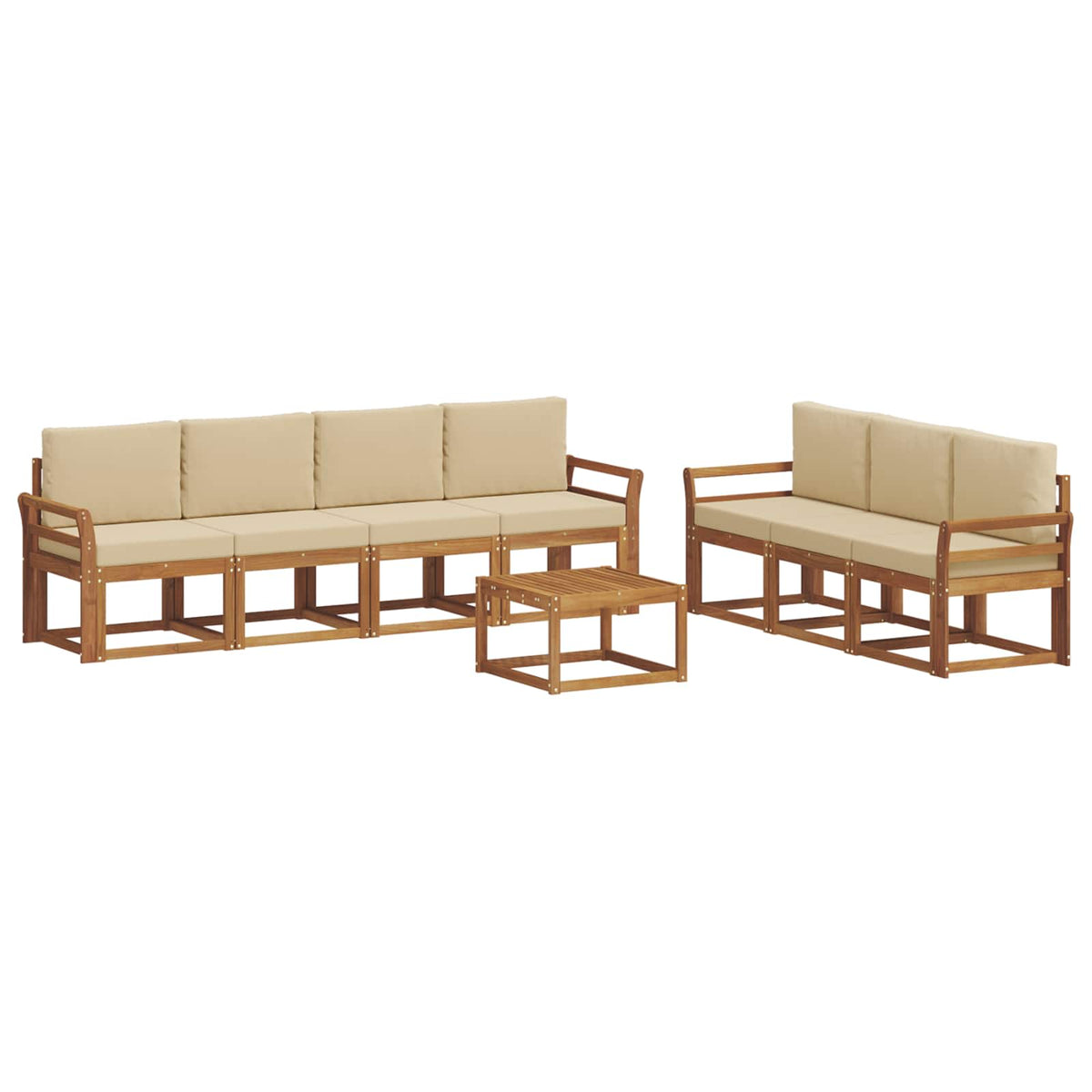 Outdoor-Sofagarnitur 8 stk. Natur und Beige