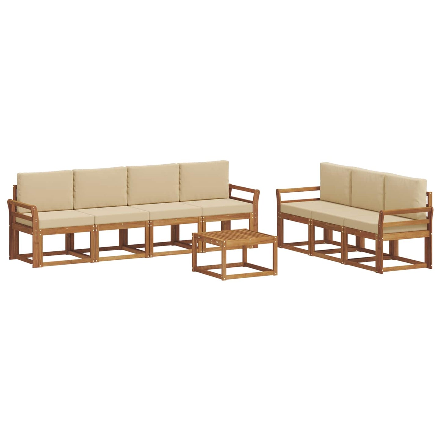 Outdoor-Sofagarnitur 8 stk. Natur und Beige