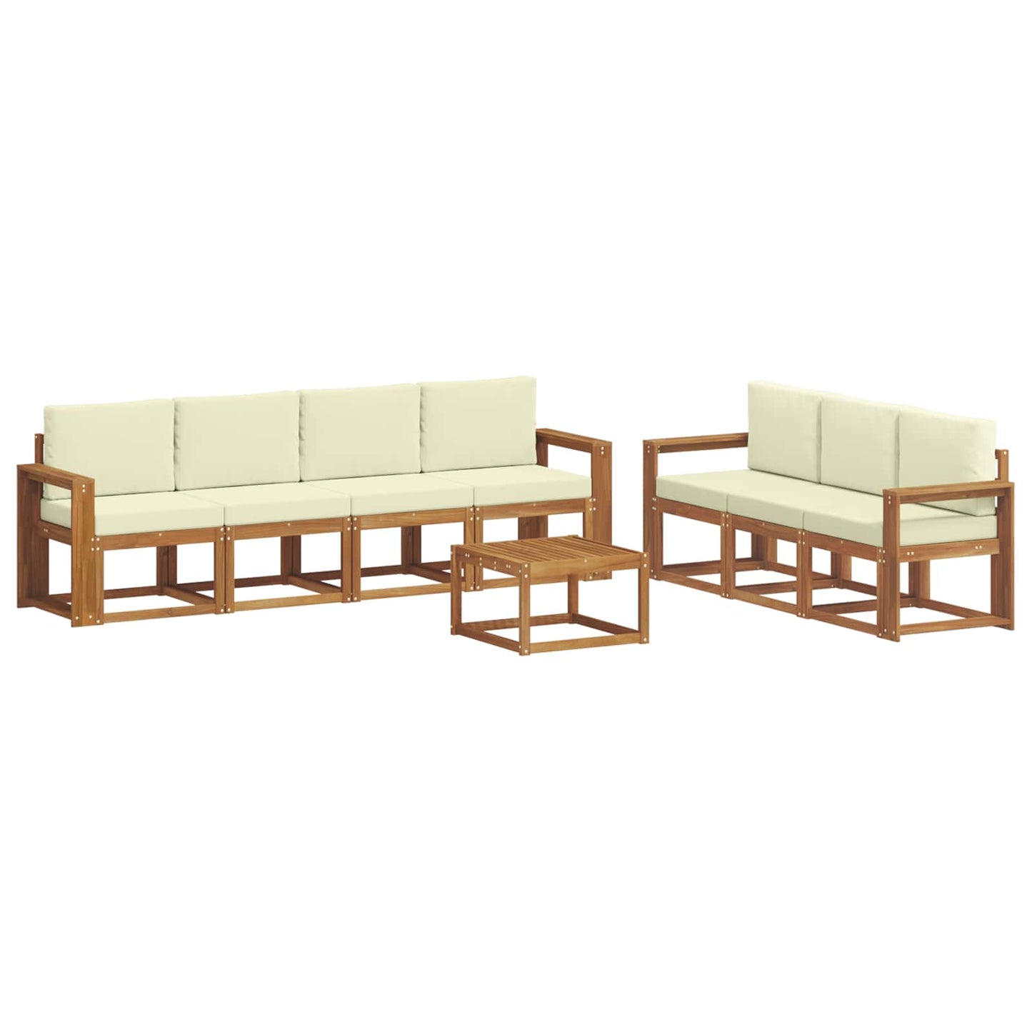Outdoor-Sofagarnitur 8 stk. Natur und Creme