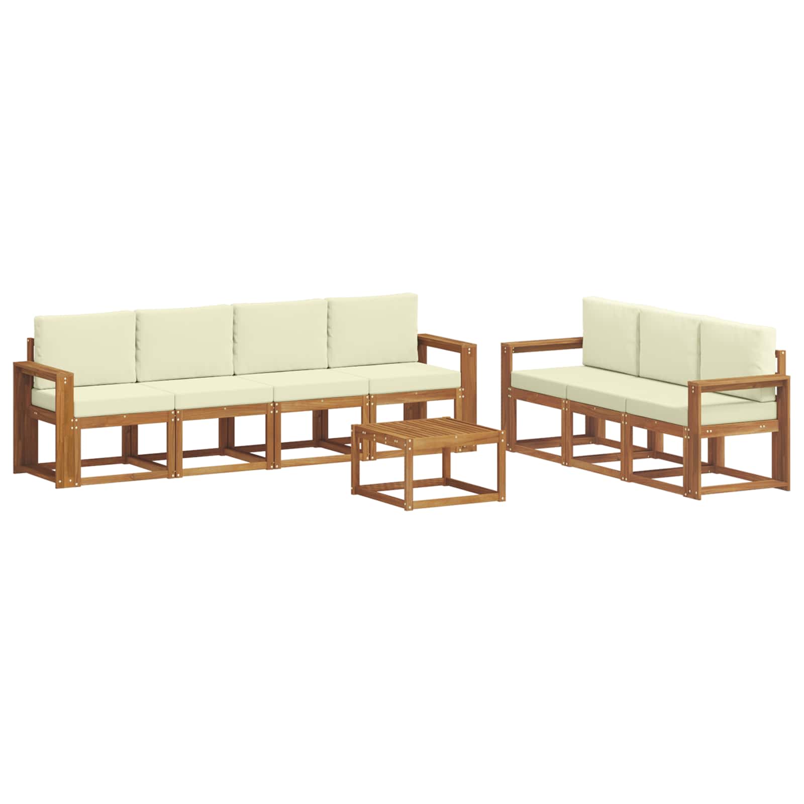 Outdoor-Sofagarnitur 8 stk. Natur und Creme