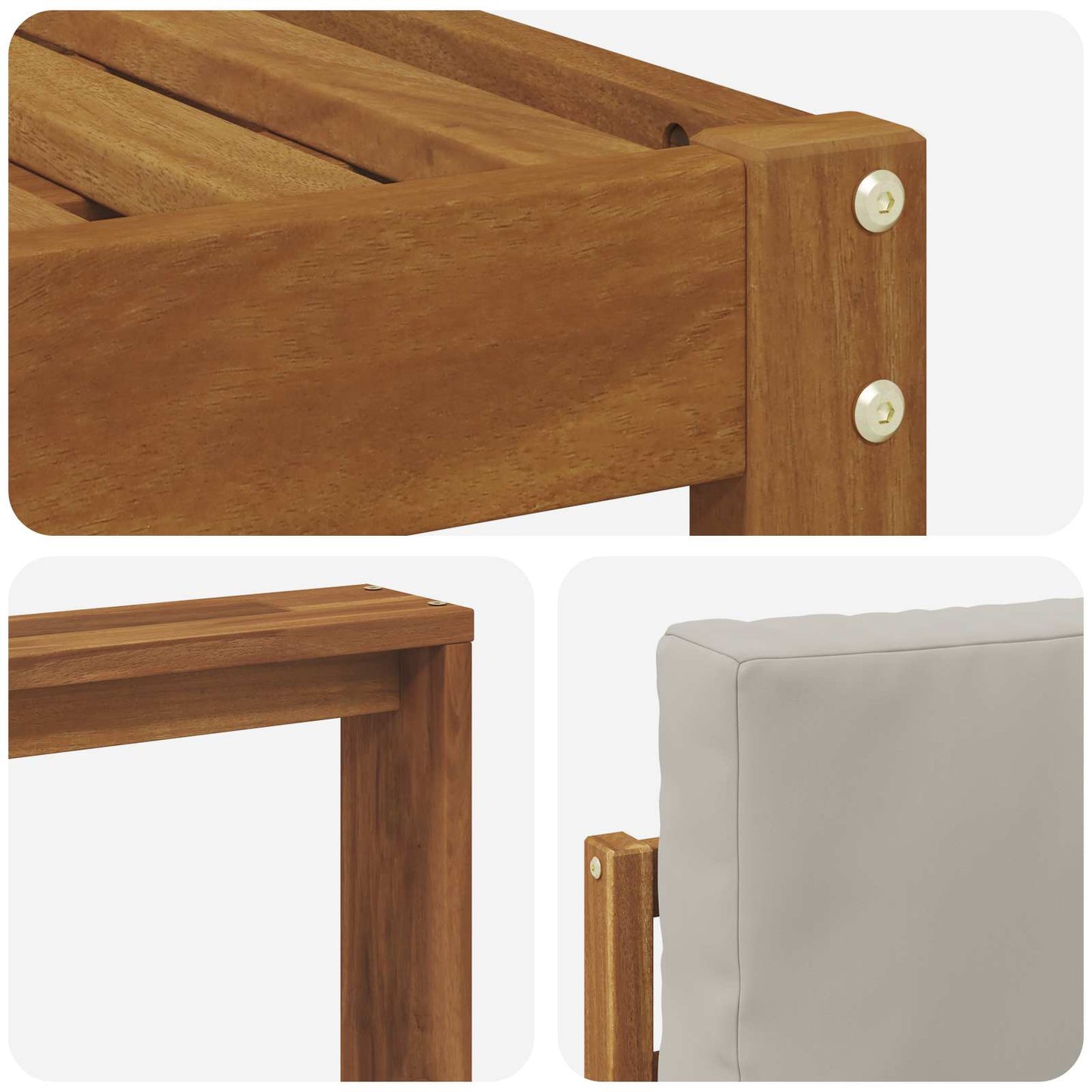 Outdoor-Sofagarnitur mit Kissen 8 pcs Natürlich und Hellgrau