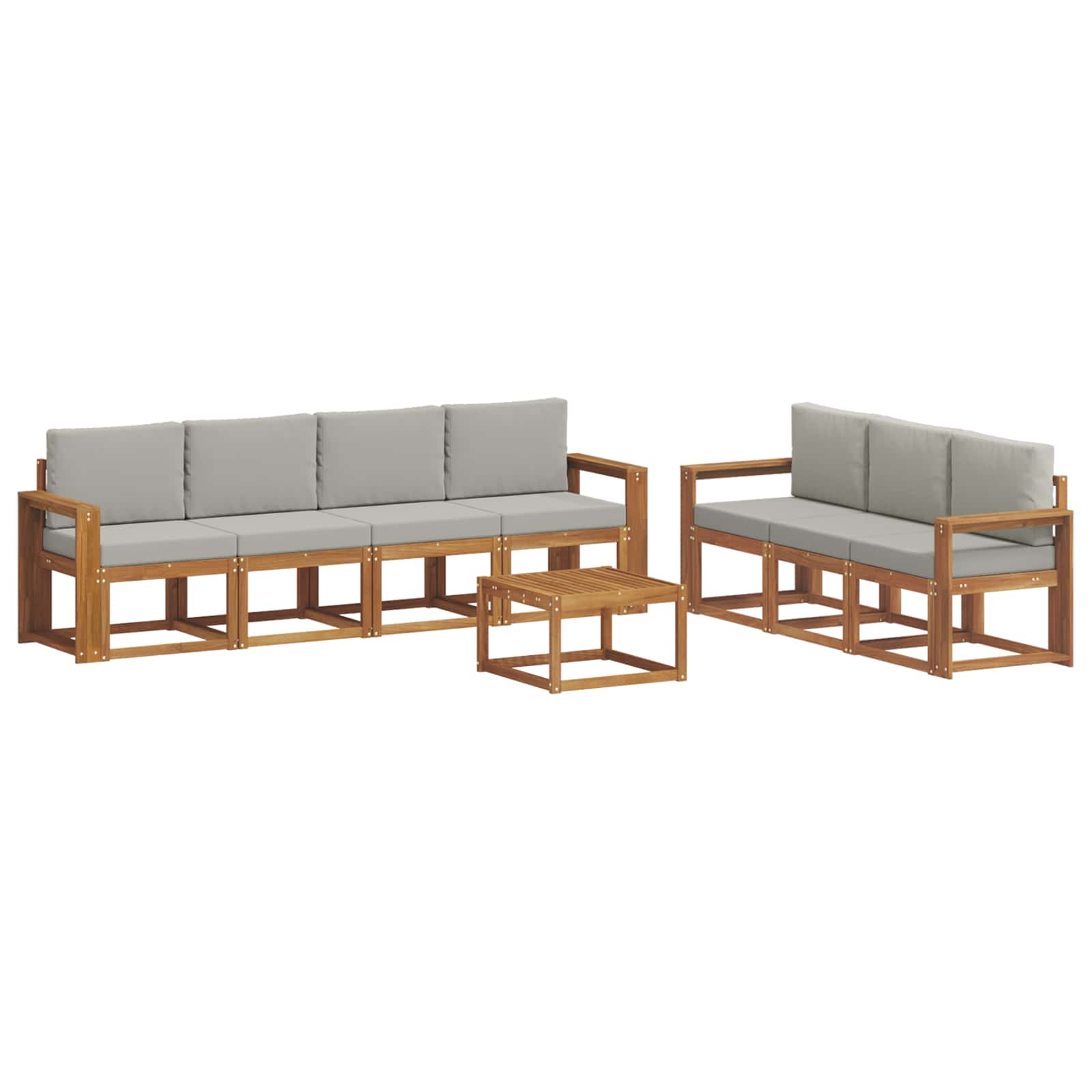 Outdoor-Sofagarnitur mit Kissen 8 pcs Natürlich und Hellgrau