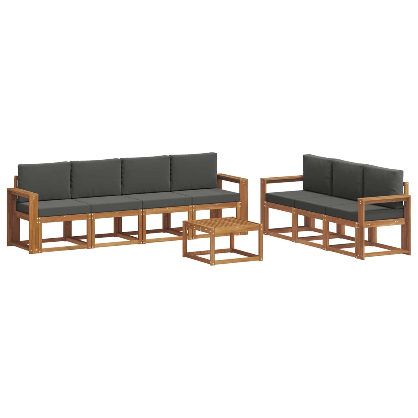 Outdoor-Sofagarnitur 8 stk. Natur und Anthrazit