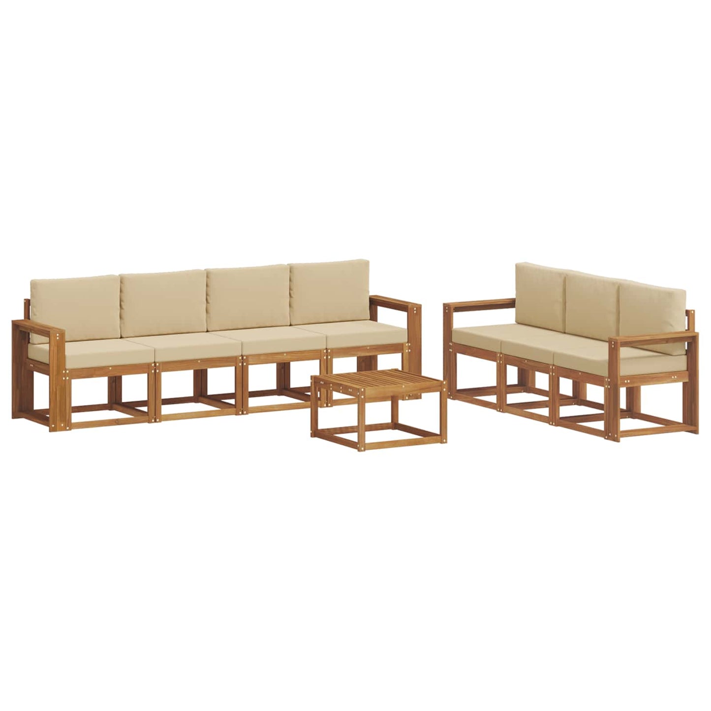 Outdoor-Sofagarnitur 8 stk. Natur und Beige