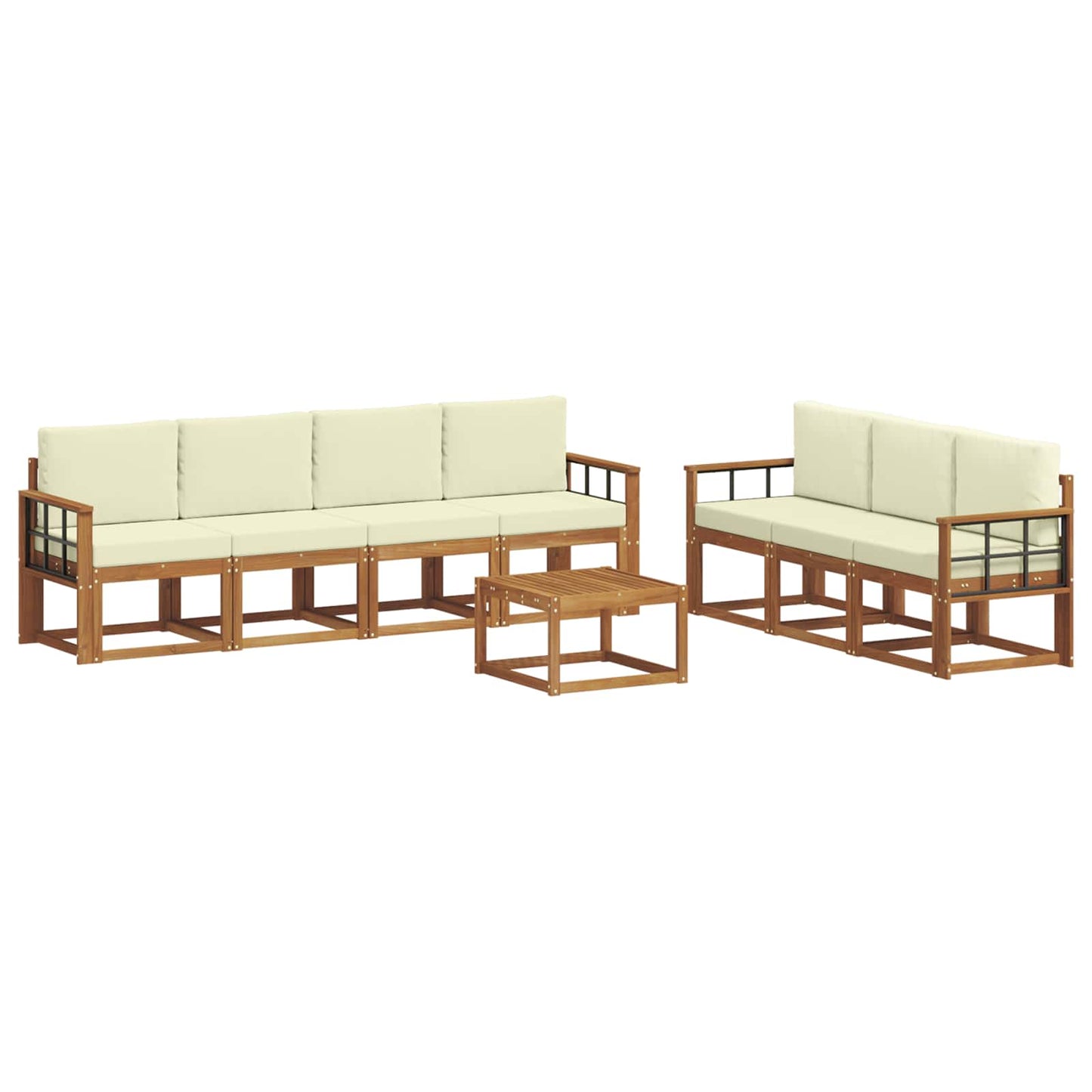 Outdoor-Sofagarnitur 8 stk. Natur und Creme