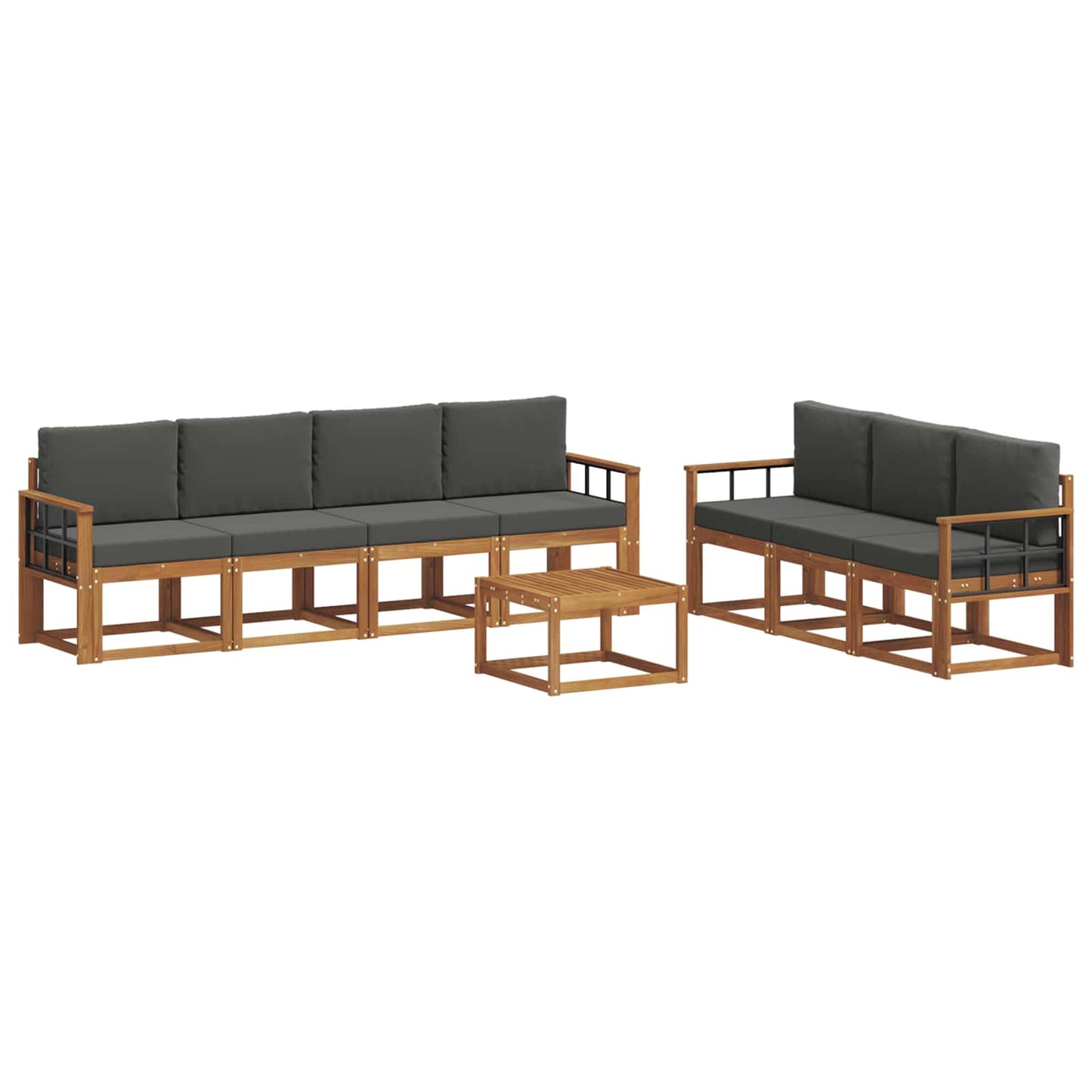 Outdoor-Sofagarnitur 8 stk. Natur und Anthrazit