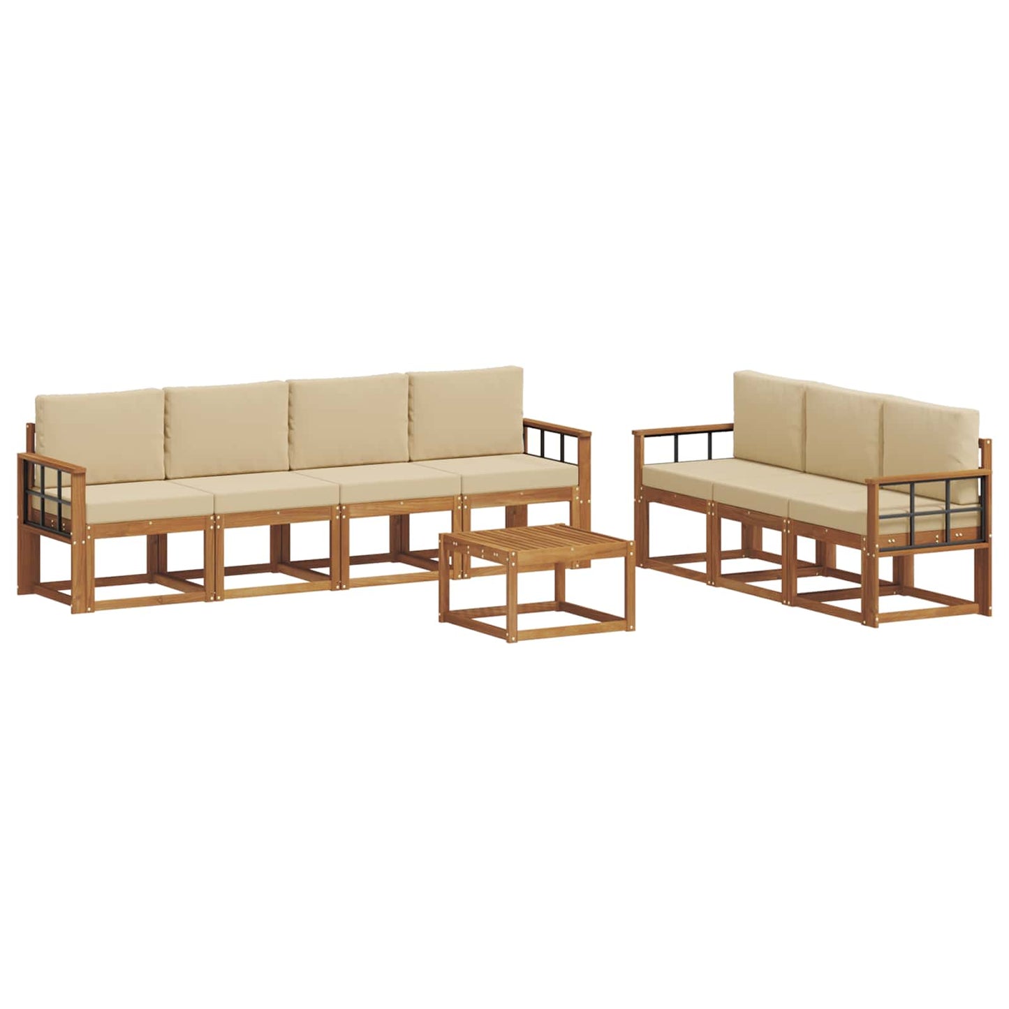 Outdoor-Sofagarnitur 8 stk. Natur und Beige