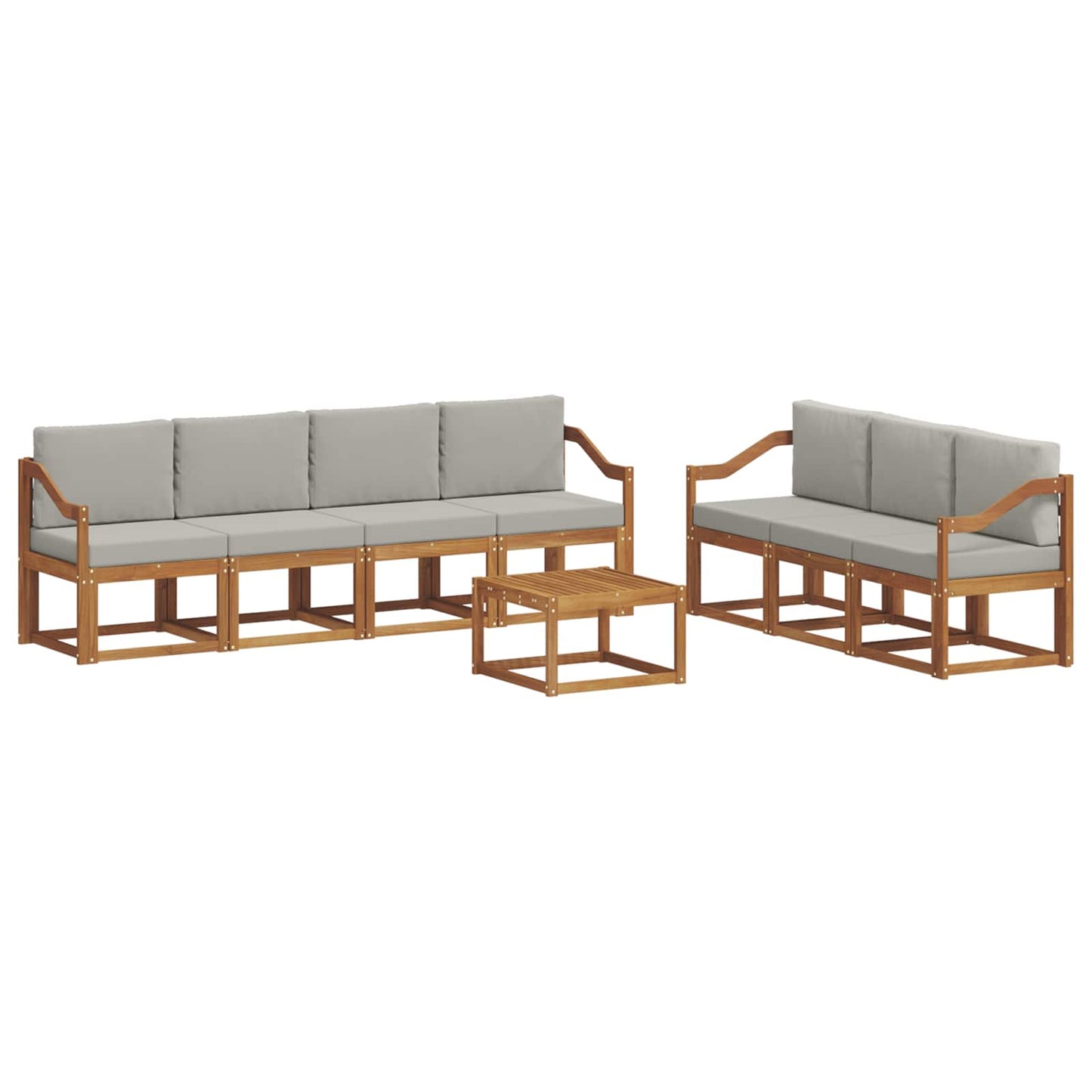 Outdoor-Sofagarnitur mit Kissen 8 pcs Natürlich und Hellgrau