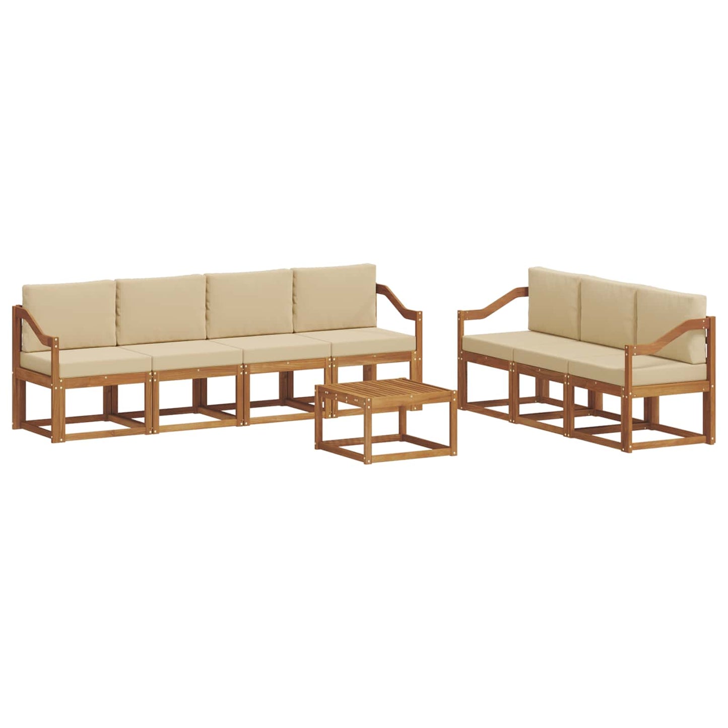 Outdoor-Sofagarnitur 8 stk. Natur und Beige