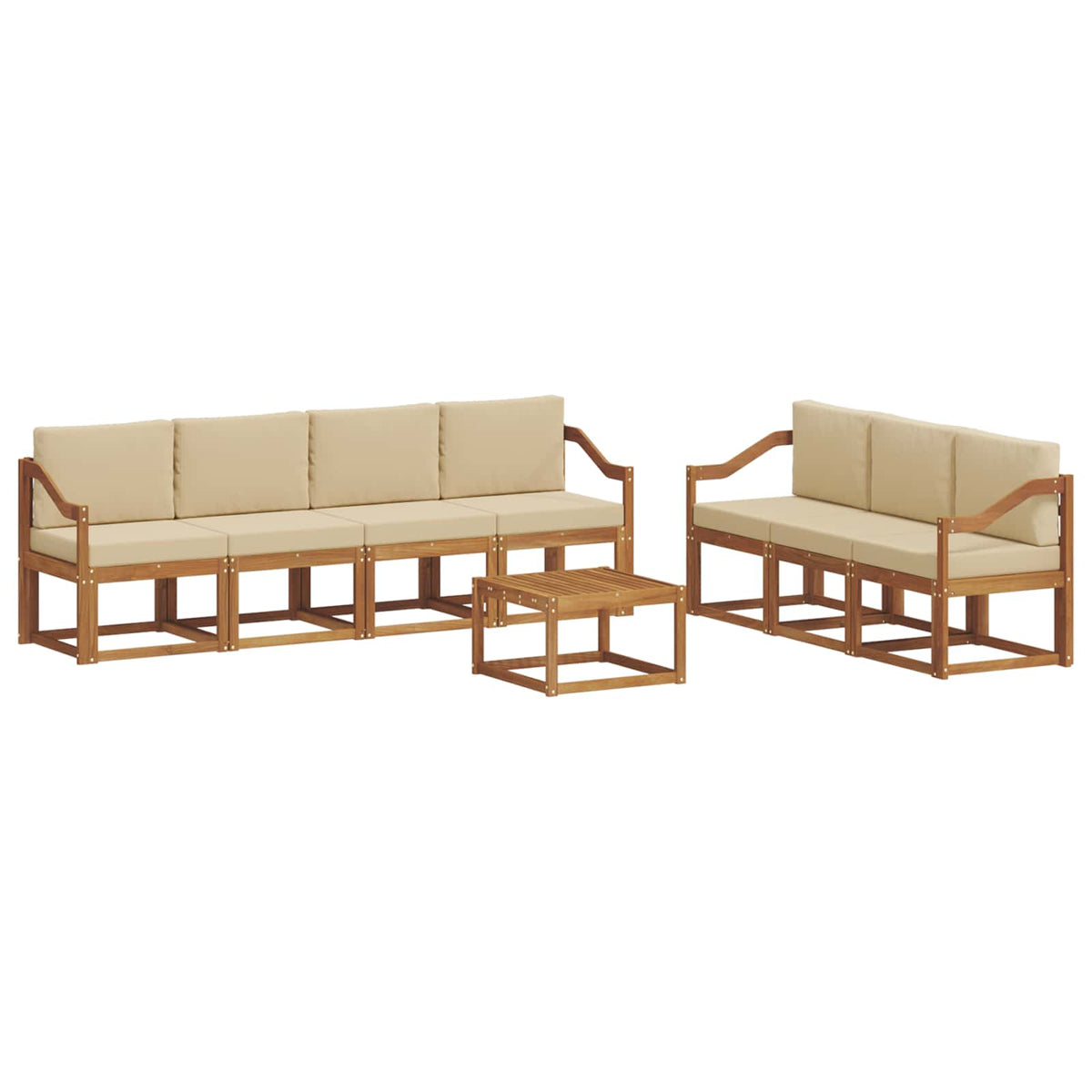 Outdoor-Sofagarnitur 8 stk. Natur und Beige