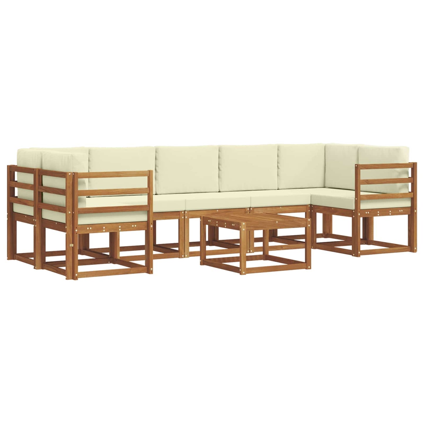 Outdoor-Sofagarnitur 8 stk. Natur und Creme