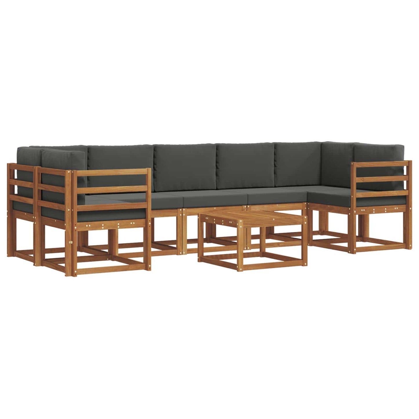 Outdoor-Sofagarnitur 8 stk. Natur und Anthrazit