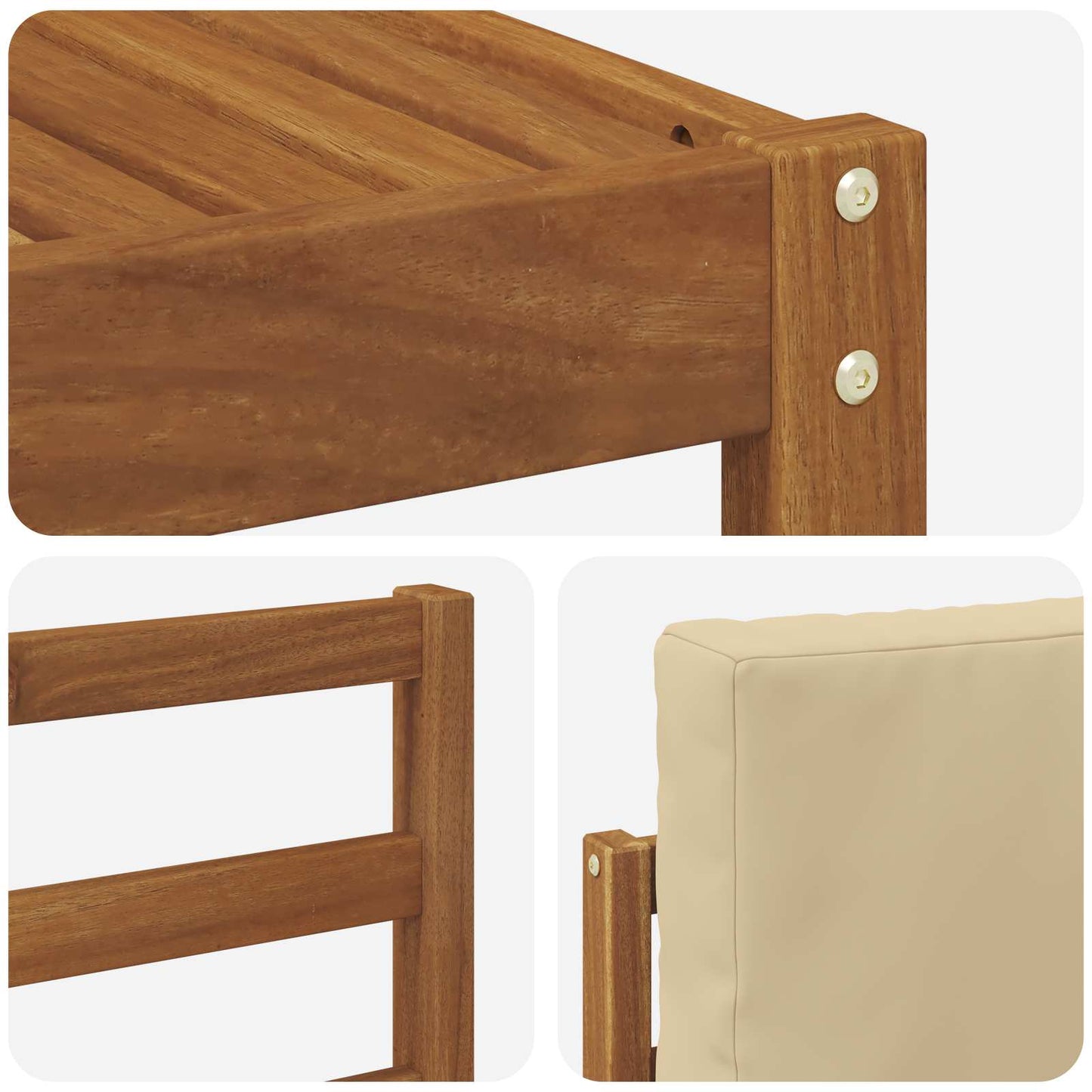 Outdoor-Sofagarnitur mit Kissen 8 pcs Natur und Beige