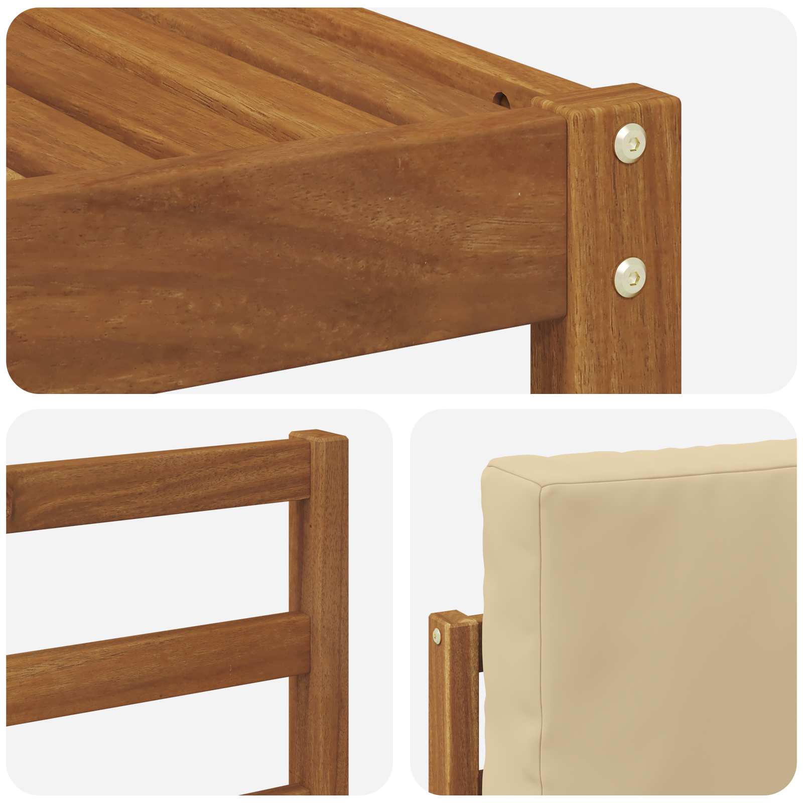 Outdoor-Sofagarnitur mit Kissen 8 pcs Natur und Beige