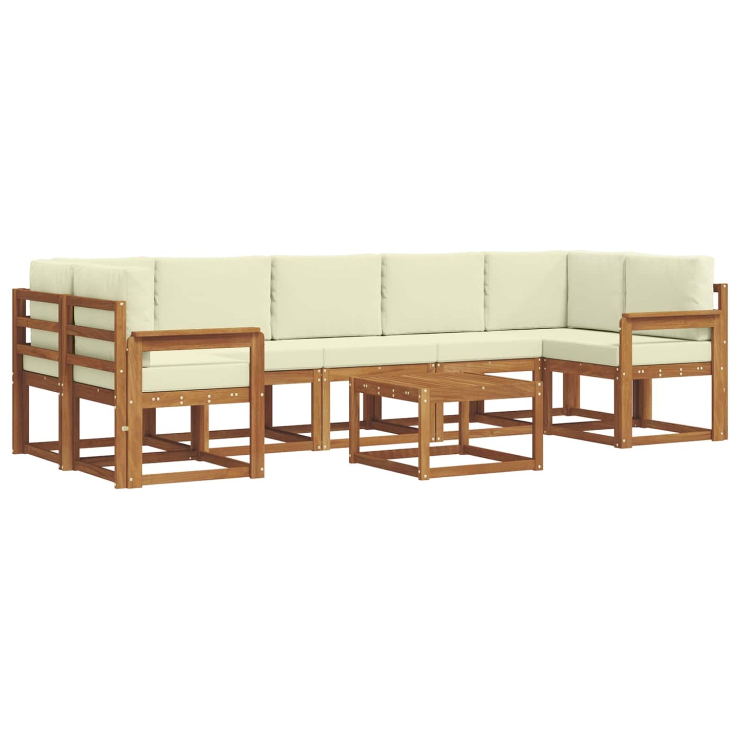 Outdoor-Sofagarnitur 8 stk. Natur und Creme