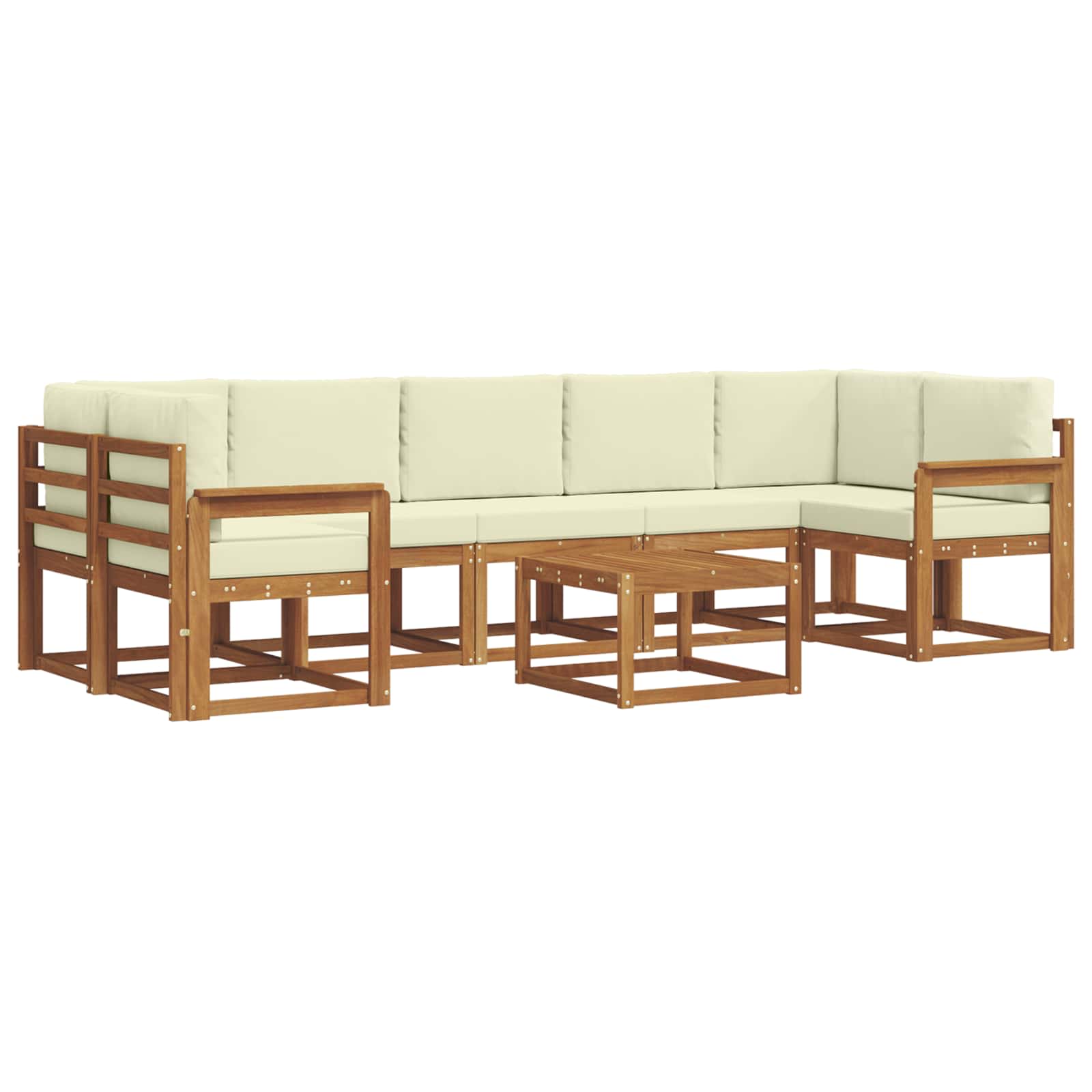 Outdoor-Sofagarnitur 8 stk. Natur und Creme