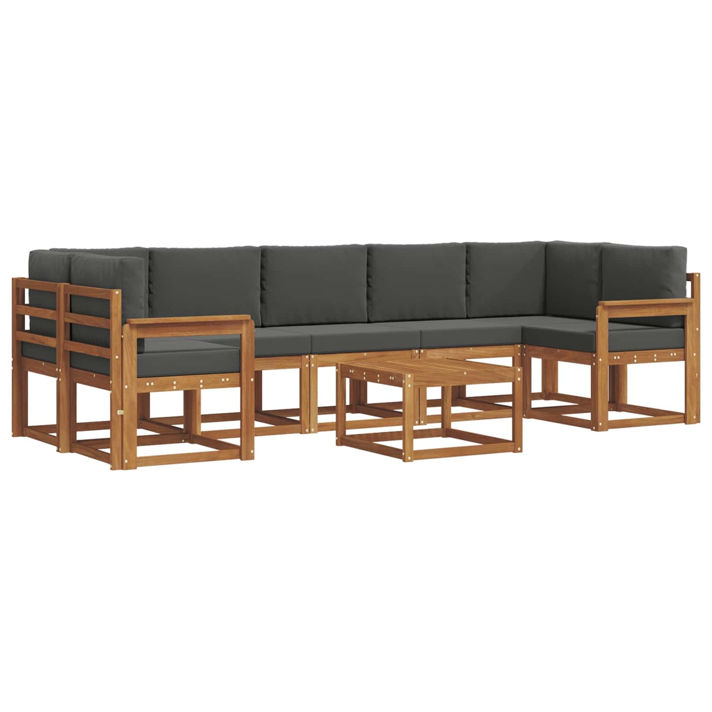 Outdoor-Sofagarnitur 8 stk. Natur und Anthrazit