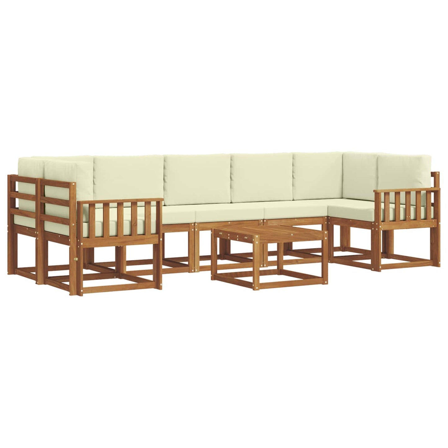 Outdoor-Sofagarnitur 8 stk. Natur und Creme